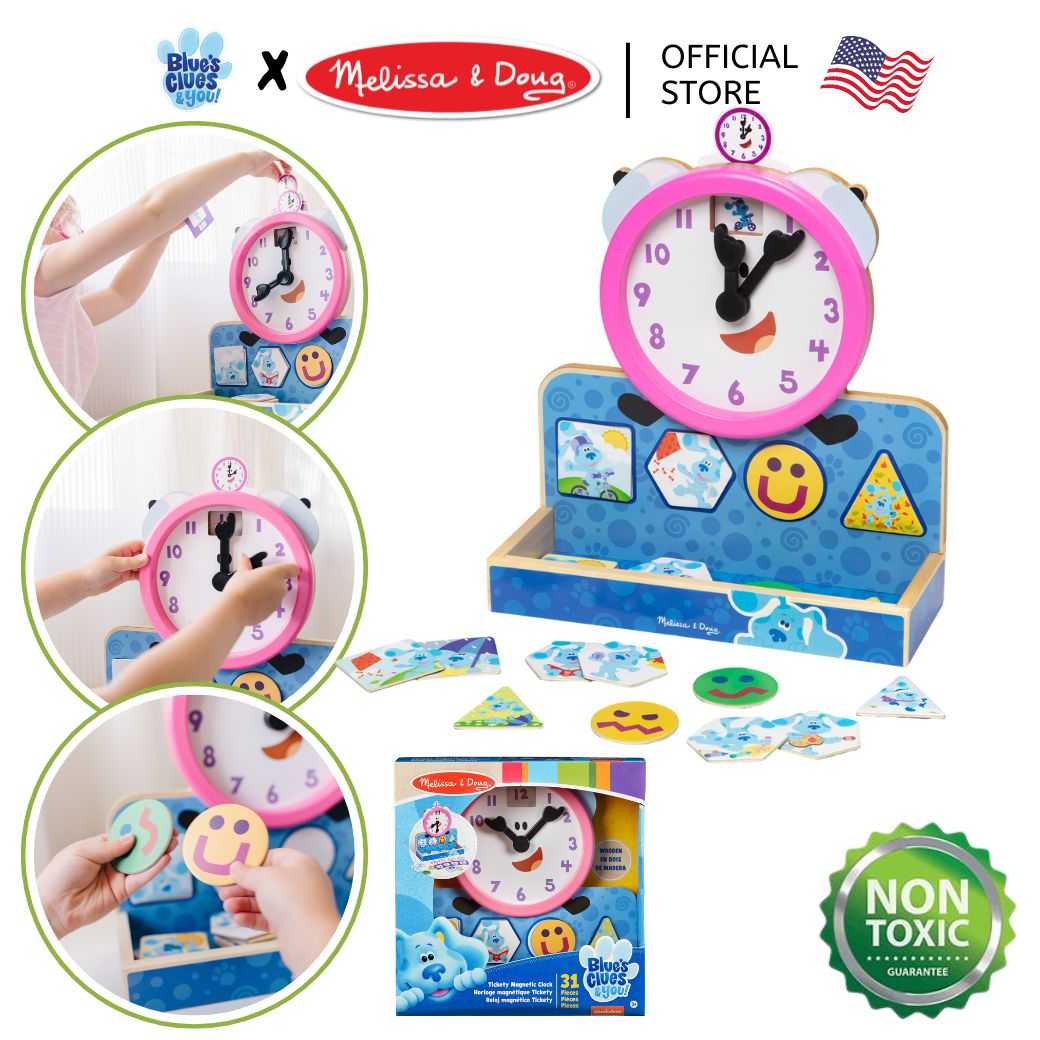 (ของแท้ USA) ของเล่นนาฬิกา สอนเวลา & รูปร่าง Blue's Clues Magnetic Clock Melissa & Doug 33014
