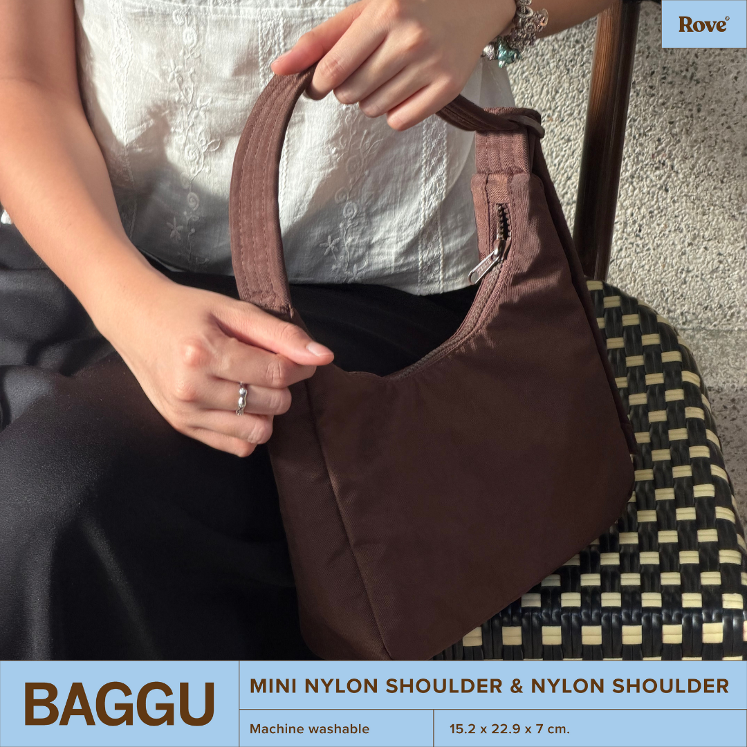 BAGGU Mini Nylon Shoulder Bag - Coffee