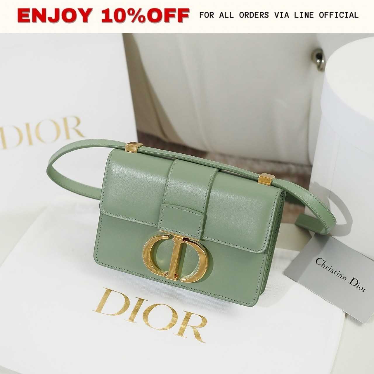 📍LIKE NEW📍DIOR 30 Montaigne Micro สี Queen Mint GHW | Bag