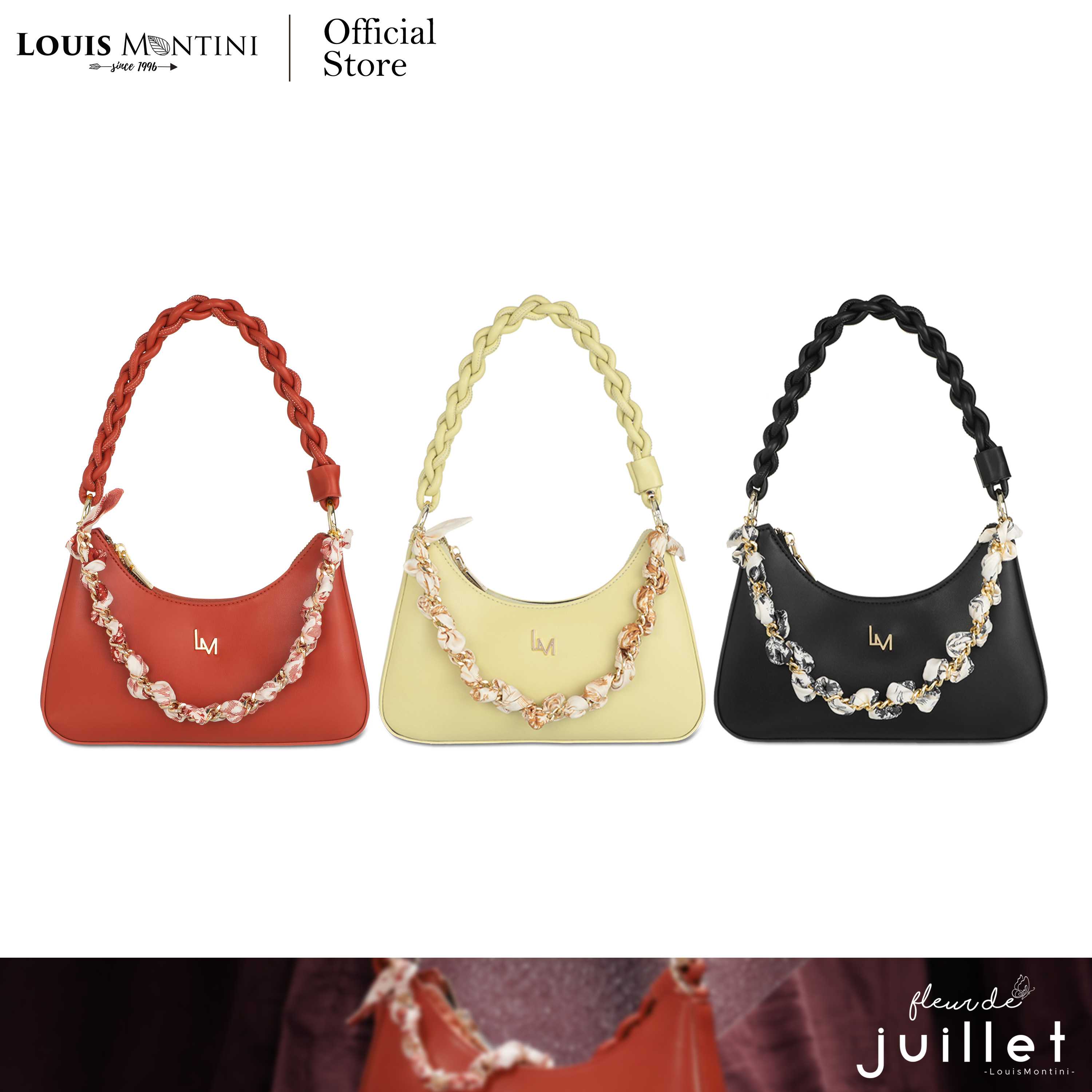 Louis Montini (Fleur De Juillet) กระเป๋าถือผู้หญิงสะพายข้าง Handbags LY15 - Larkspur #15