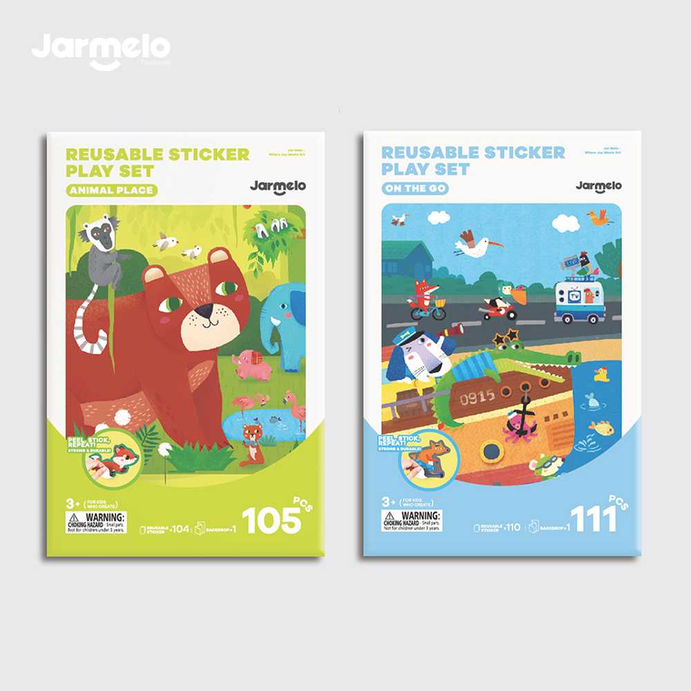 เซ็ตสติ๊กเกอร์พร้อมฉาก ลอกใช้ซ้ำได้ Jarmelo / Joan Miro Reusable Sticker Play Set🚢