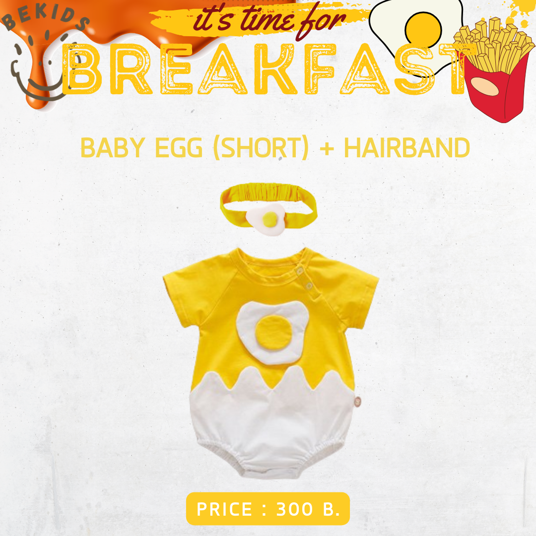 Short Babysuit+Hairband Egg