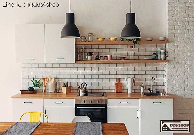 สติ๊กเกอร์อลูมิเนียมฟอยด์ติดครัวกันน้ำมัน White Grey Brick ขนาด 60cm x 3m