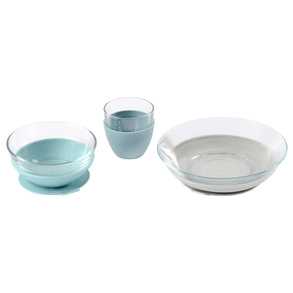 ชุดจาน ชาม แก้วน้ำ ทำจากแก้ว Duralex Glass Meal Set With Soft Protective Suction Pad - Jungle