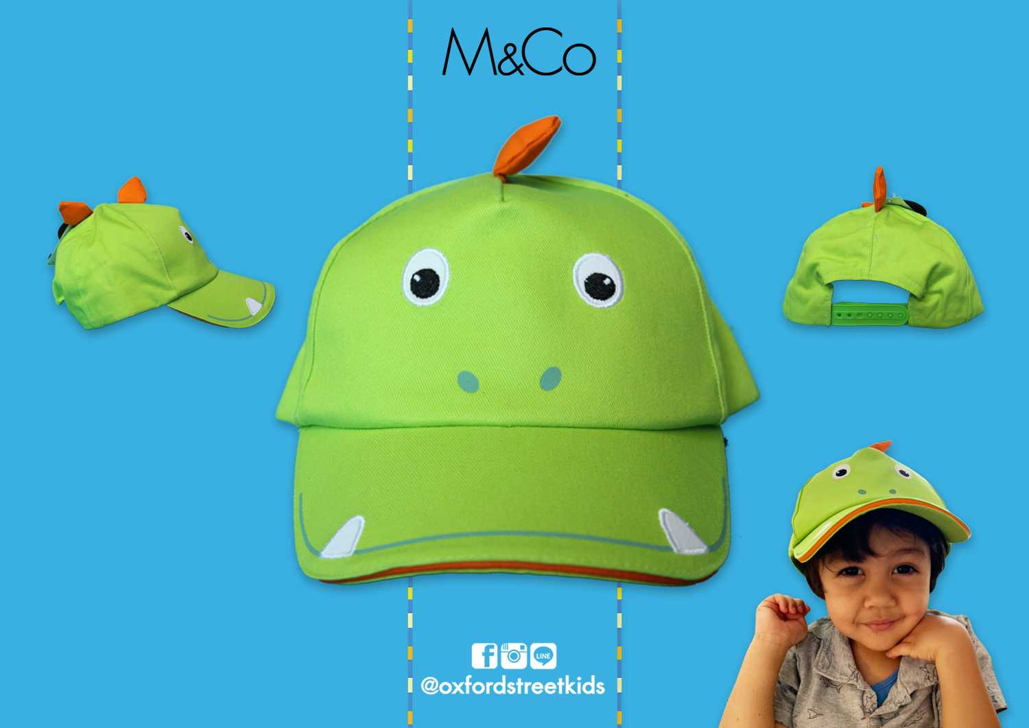 𝐒𝐀𝐋𝐄❗️ [8-10Y] M&Co Crocodile Cap หมวกแก๊ปเด็ก