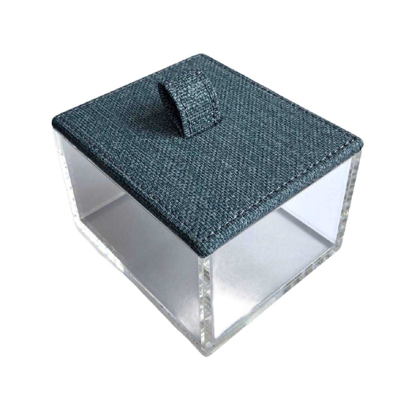 Box, Acrylic, PU Linen embossed, Blue, M