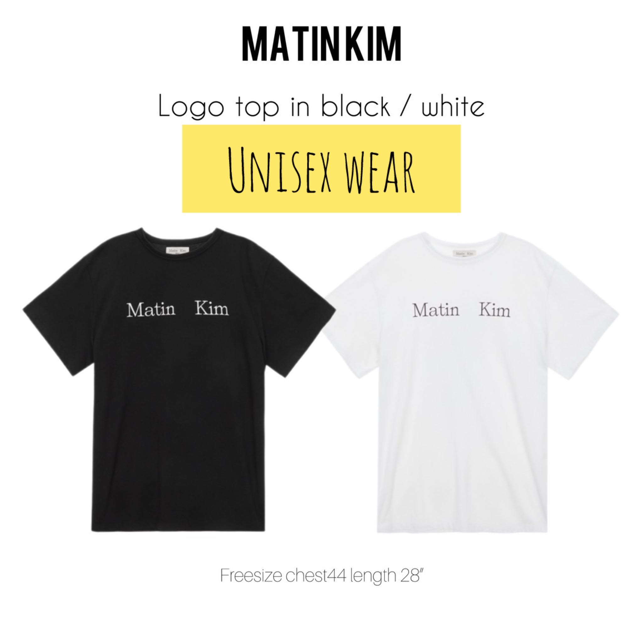 [พร้อมส่งBlack/แท้] Matin kim logo top เสื้อยืดทรงโอเวอร์ไซส์ โลโก้ ของแท้ค่า