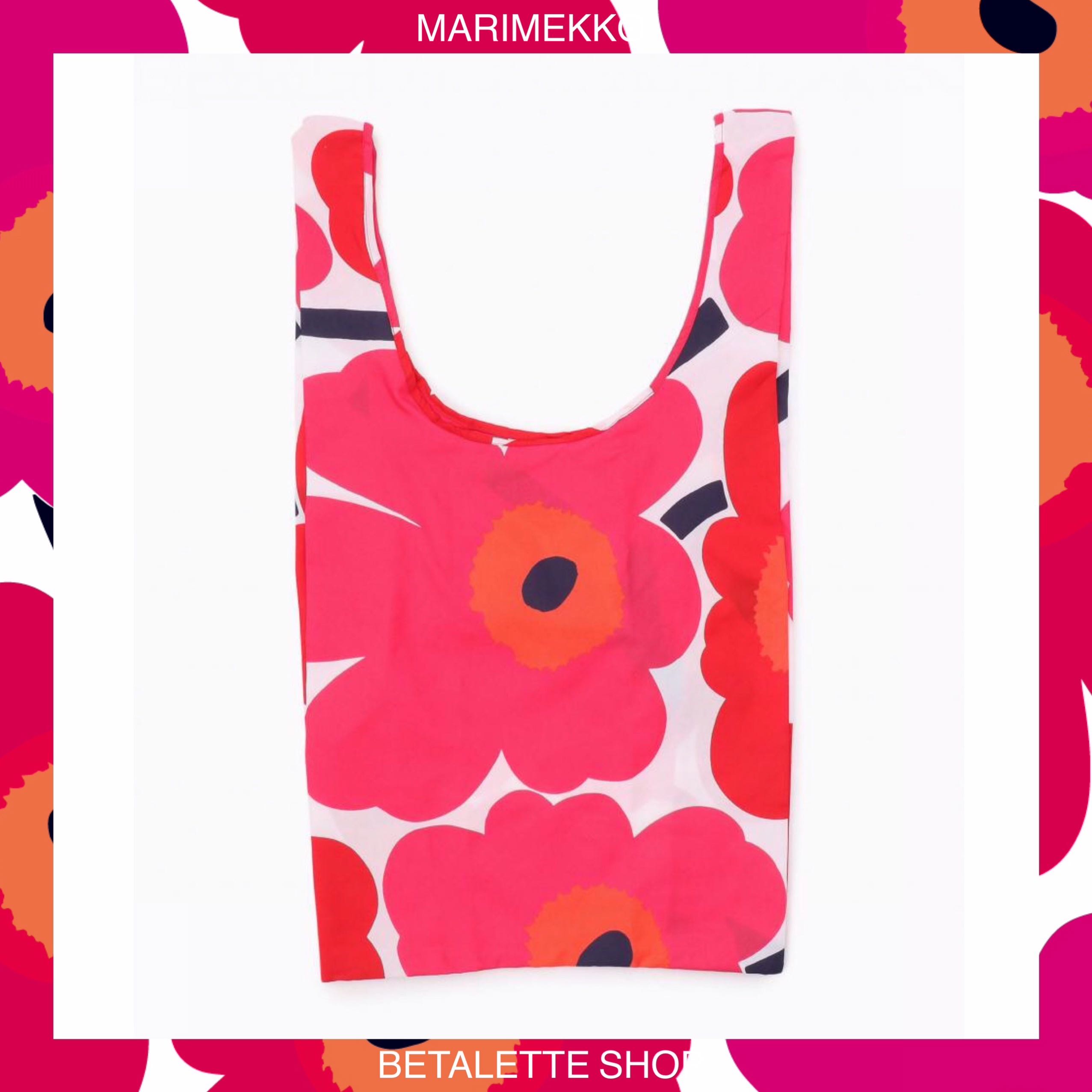 พร้อมส่ง !! ❤️ Marimekko Smartbag ลาย Unikko ดอกแดง ถุงผ้าช็อปปิ้งแบ็ก ของแท้จากช็อป Marimekko ❤️