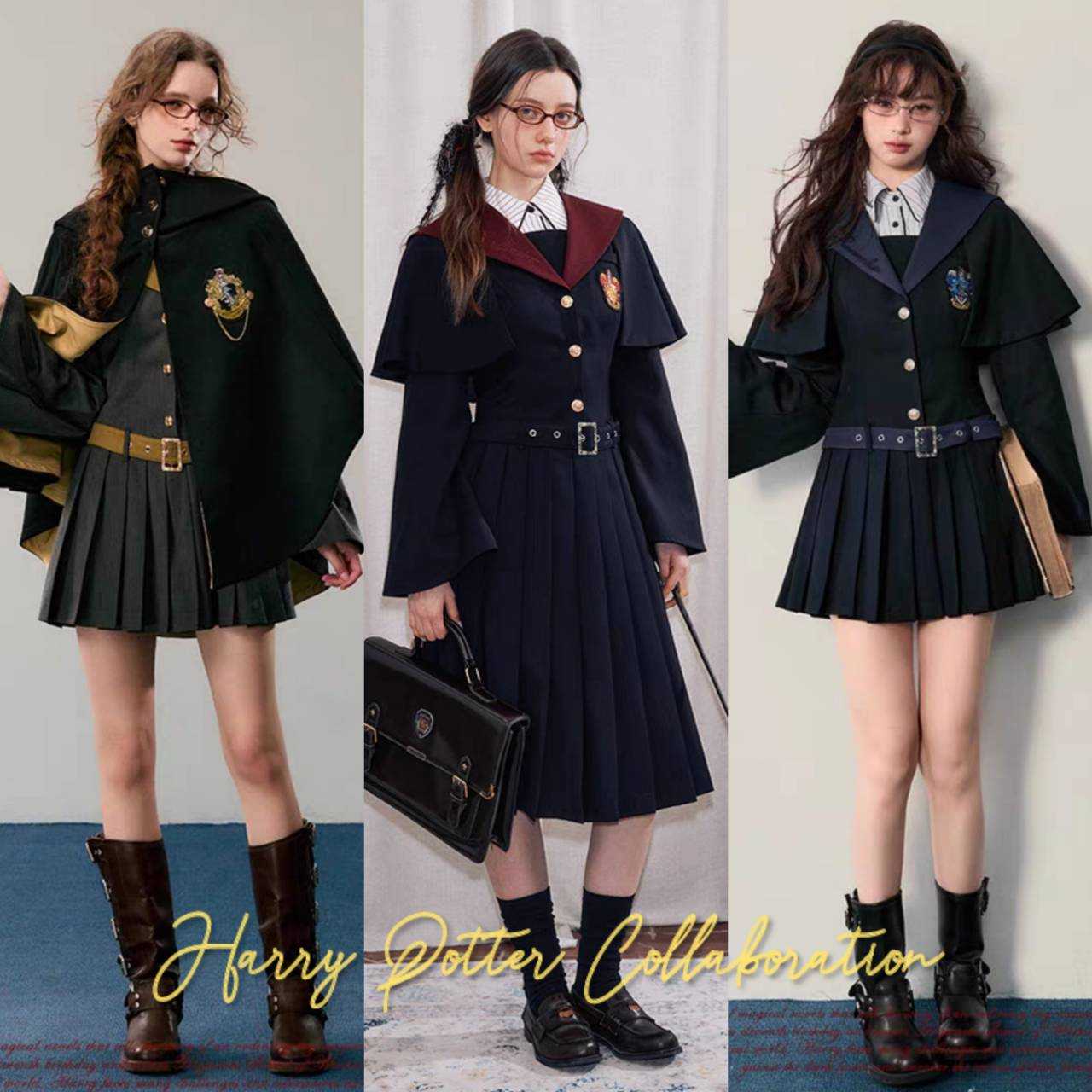 [พร้อมส่ง]KYOKUO x HARRY POTTER เดรสสั้นสไตล์นักเรียนอังกฤษ เสื้อคลุม แฮร์รี่พอตเตอร์ 2024-2025