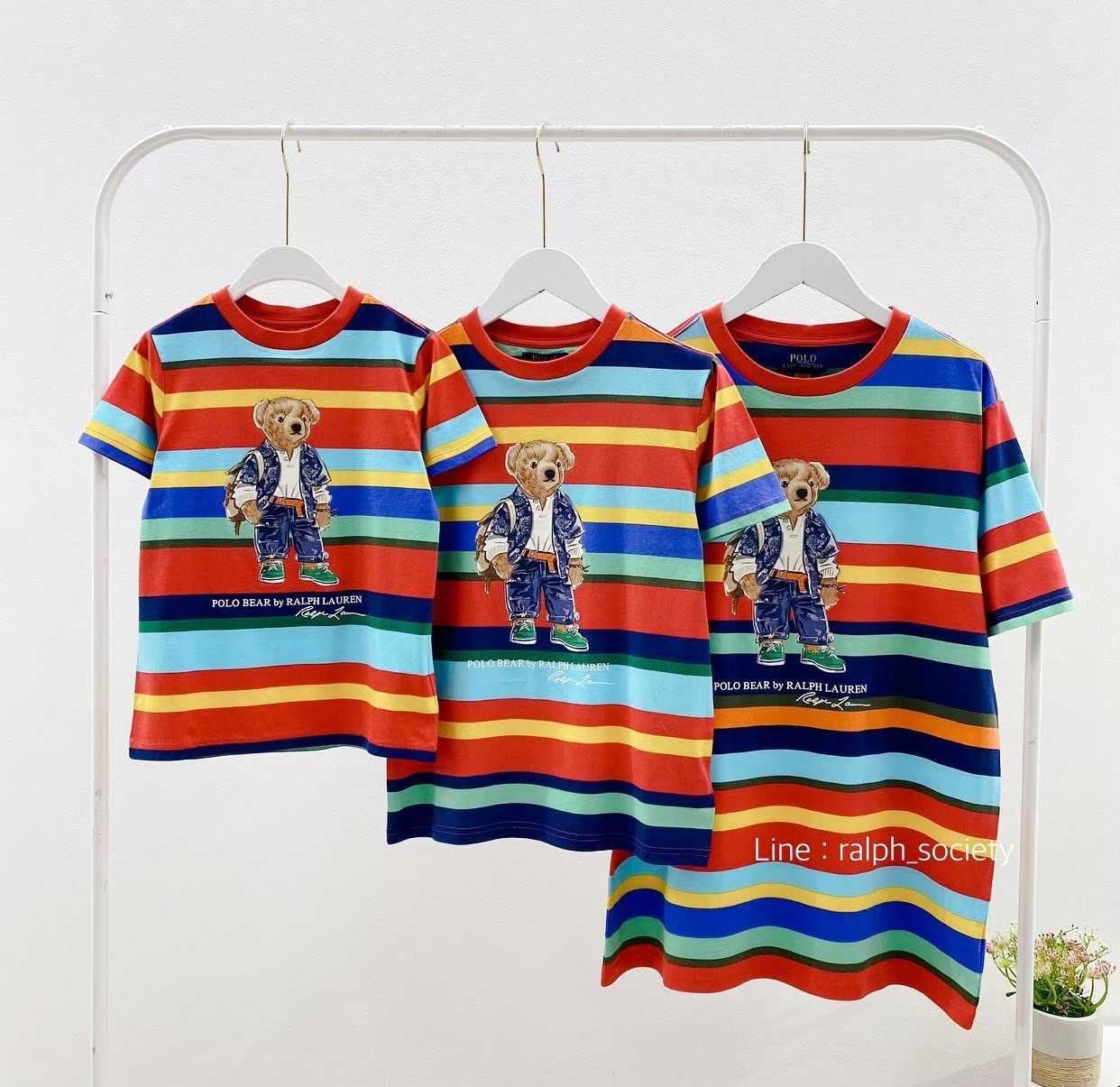 Ralph Lauren Polo Bear Stripe Cotton Jersey Tee