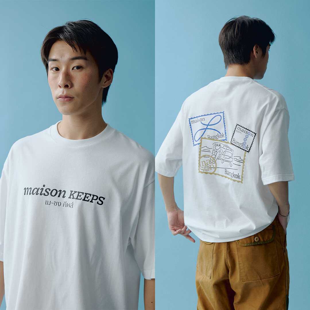 maison KEEPS | The Oversized Stamp Tee | Unisex | เสื้อยืดทรงoversized ลายปริ้นท์