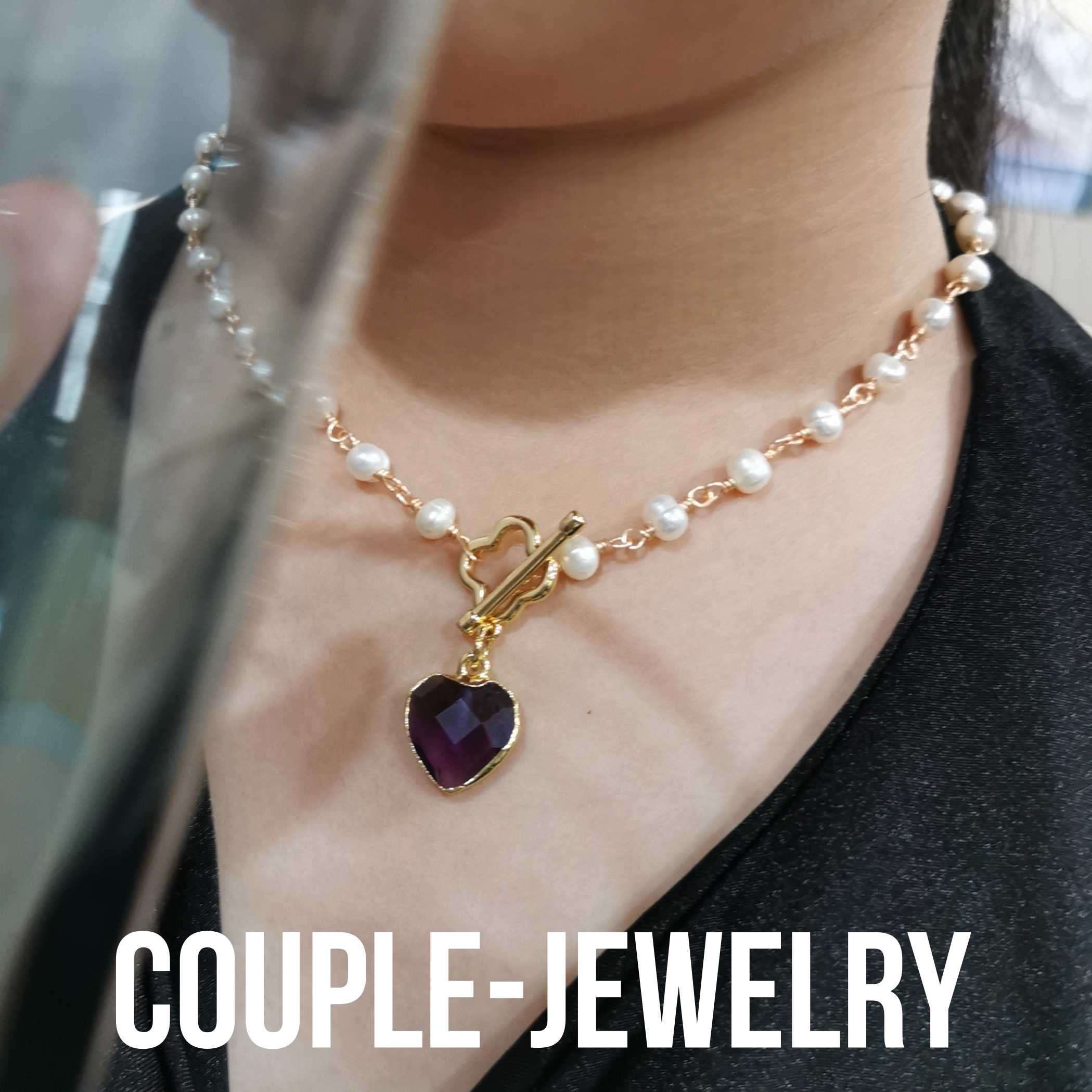 Couple-jewelry:  Lovely​ pearl​ (Amethyst)​