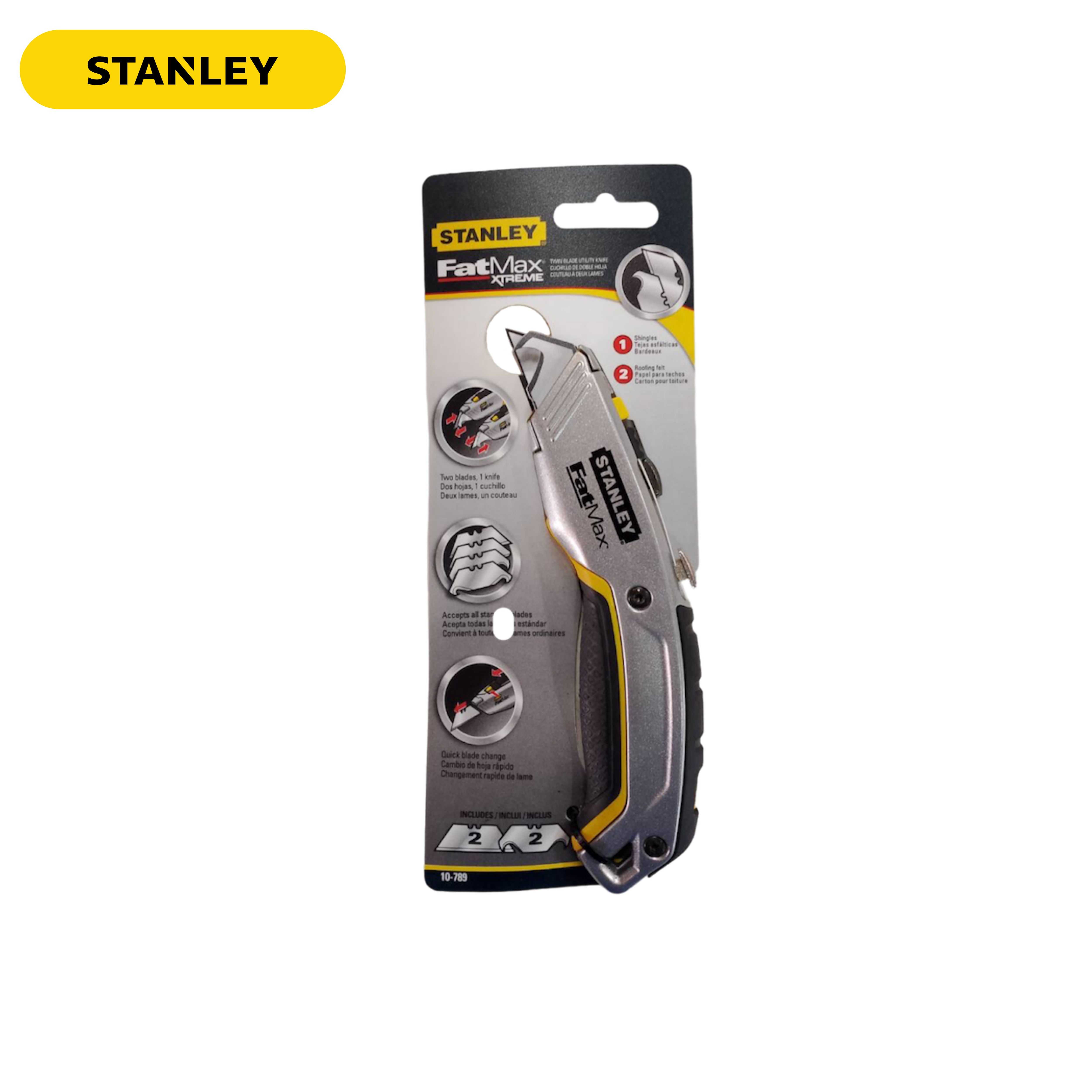 [SALE] STANLEY 10-789 มีดคัตเตอร์อเนกประสงค์ รุ่น FATMAX สีเงิน/ดำ ขนาด 7-1/8นิ้ว ของแท้ 100%