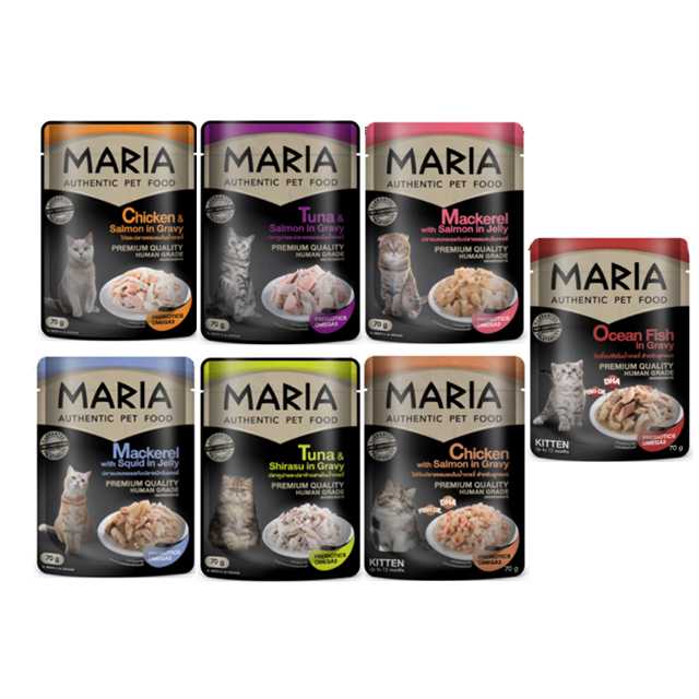 MARIA for cat อาหารเปียกสำหรับแมว ยี่ห้อมาเรีย ขนาดบรรจุ 70 กรัม