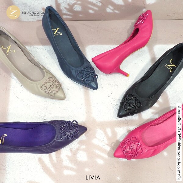 ทรงปกติ เปลี่ยนไซส์ได้-ไม่รับคืน Zenachoo รุ่น Livia สูง 2 นิ้ว รองเท้าหนังแกะแท้ หน้ากว้างไม่บีบ...