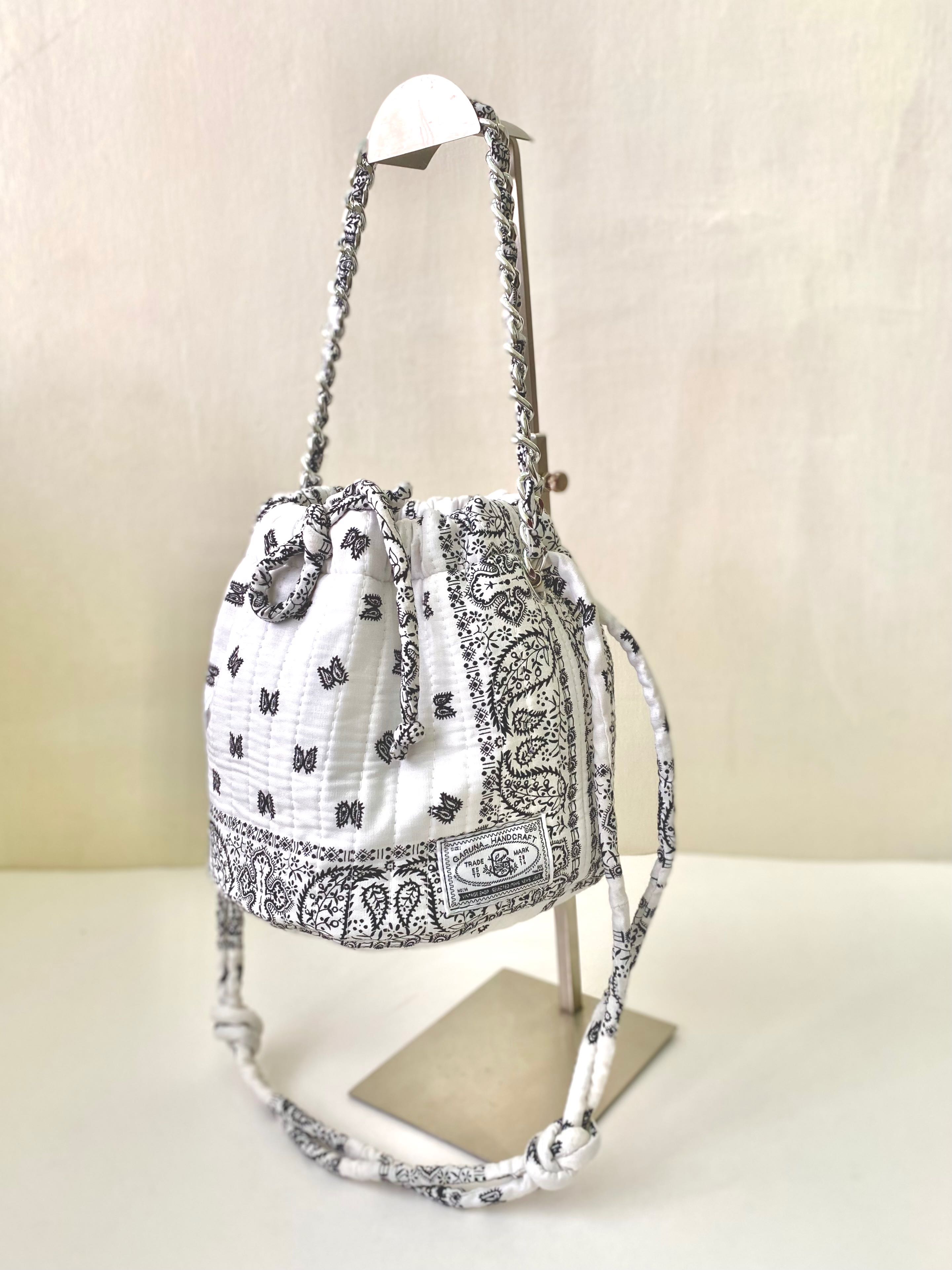 White Mini Dumpling Bandana Bag no : mn 12