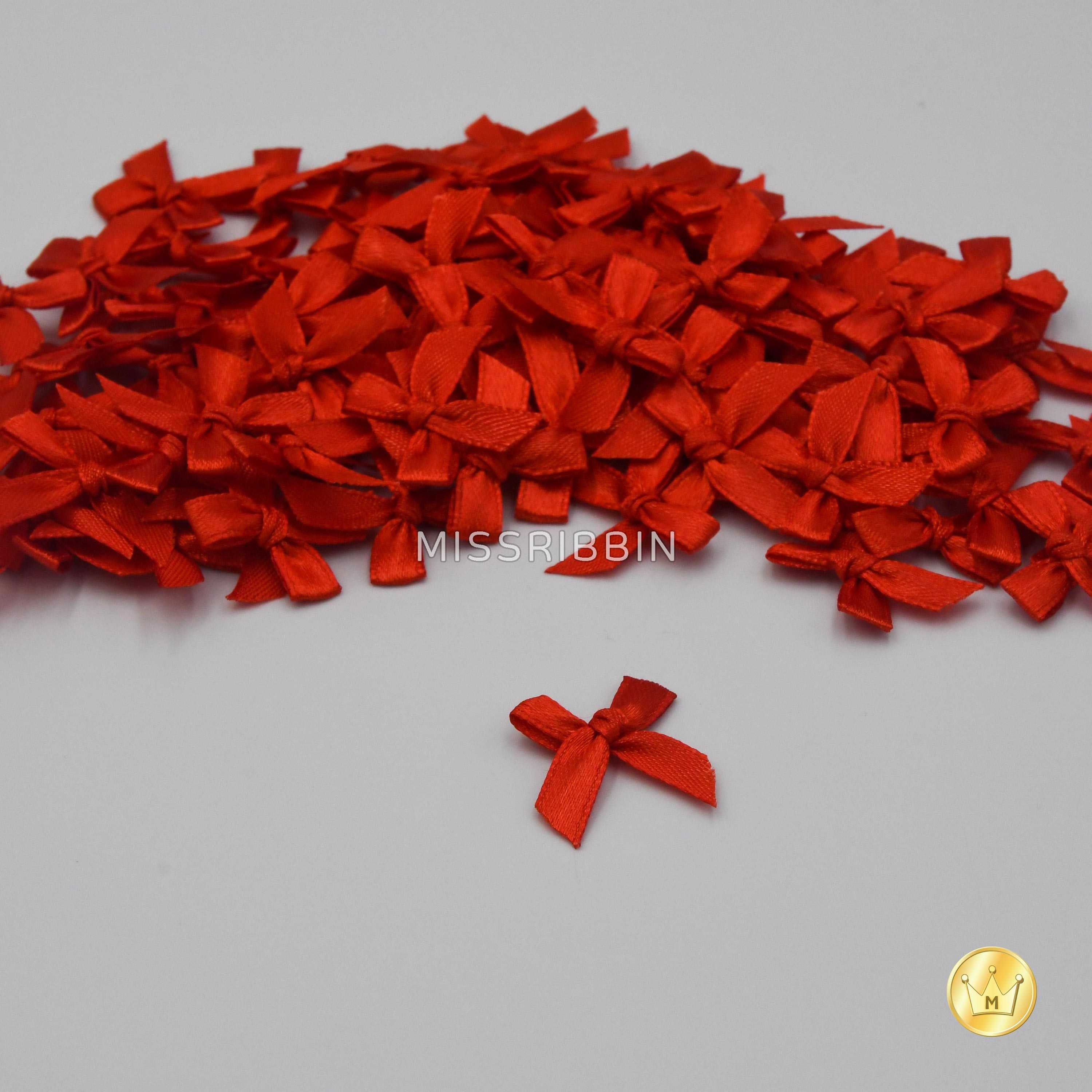 โบว์จิ๋วแบบผูก ขนาด 7/13มม (สี101) แพ็ค 100ชิ้น