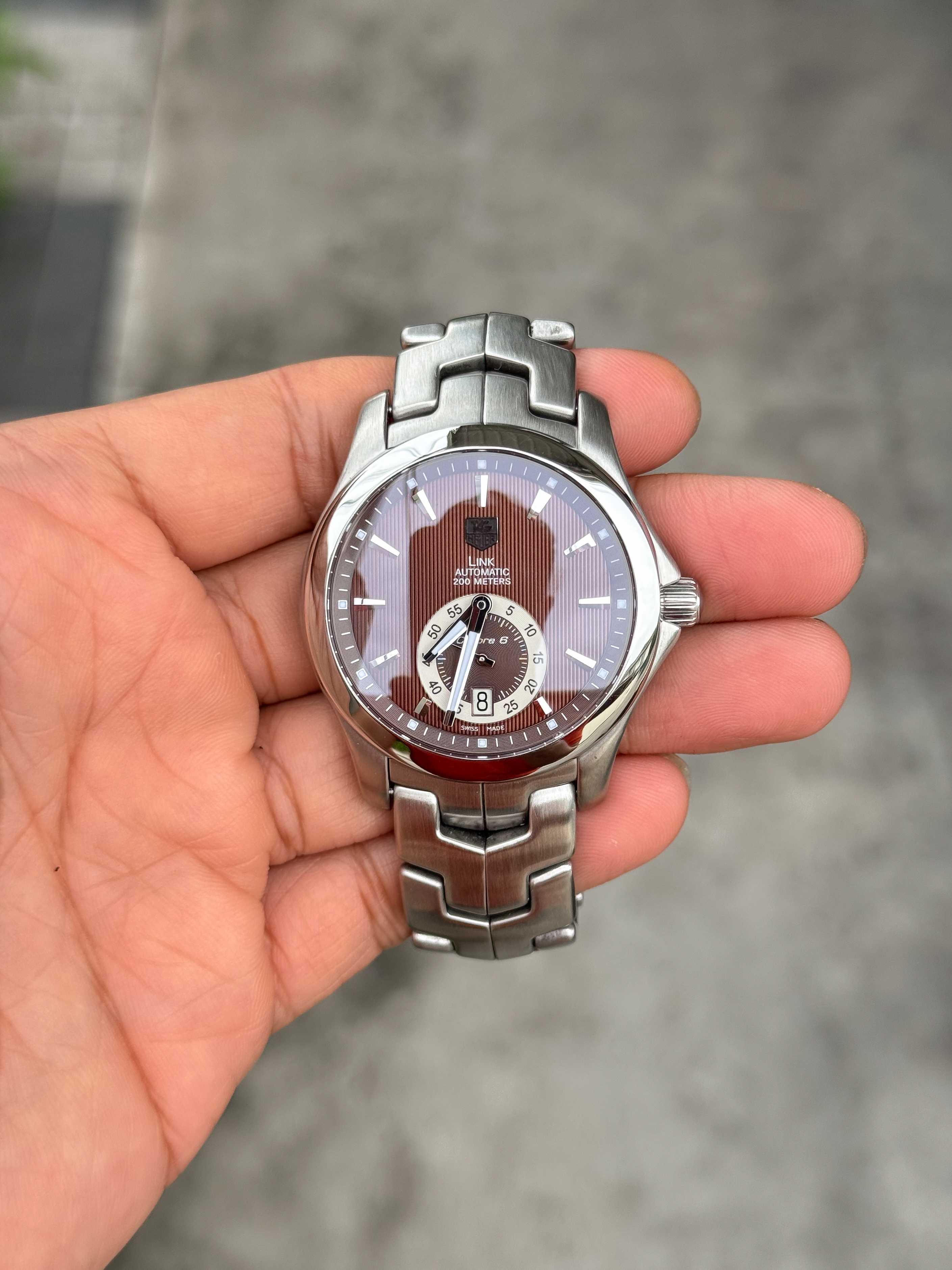 Tag Heuer Link Calibre 6 Small Second Automatic Date King Size Chocolate Dial