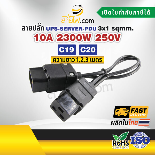 สายไฟ AC สายปลั๊ก UPS PDU 3x1sqmm. C20-C19