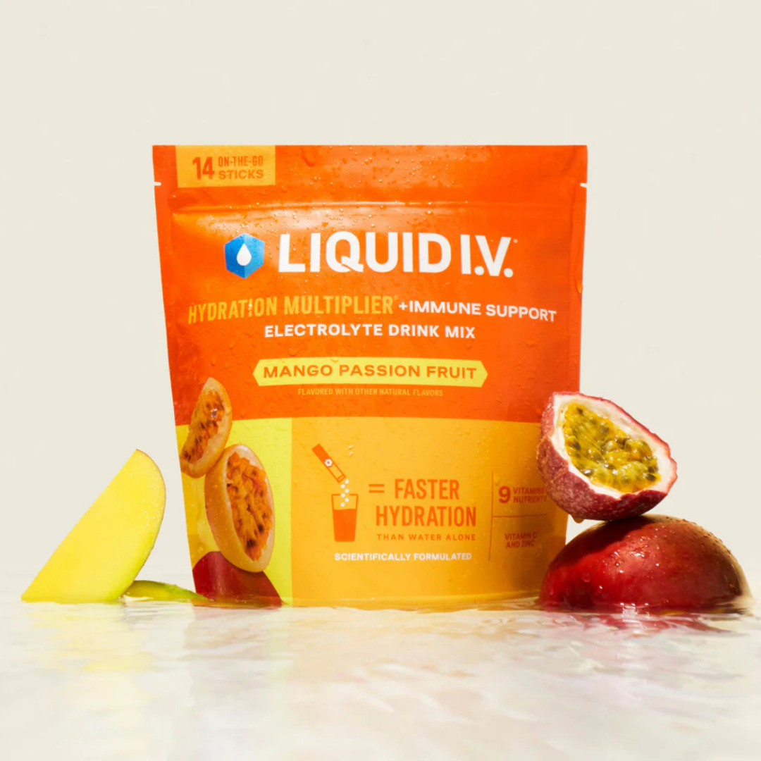 Liquid I.V. Hydration Multiplier +Immune Support กลิ่น Mango Passion Fruit ขนาด 14 ซอง จากอเมริกา
