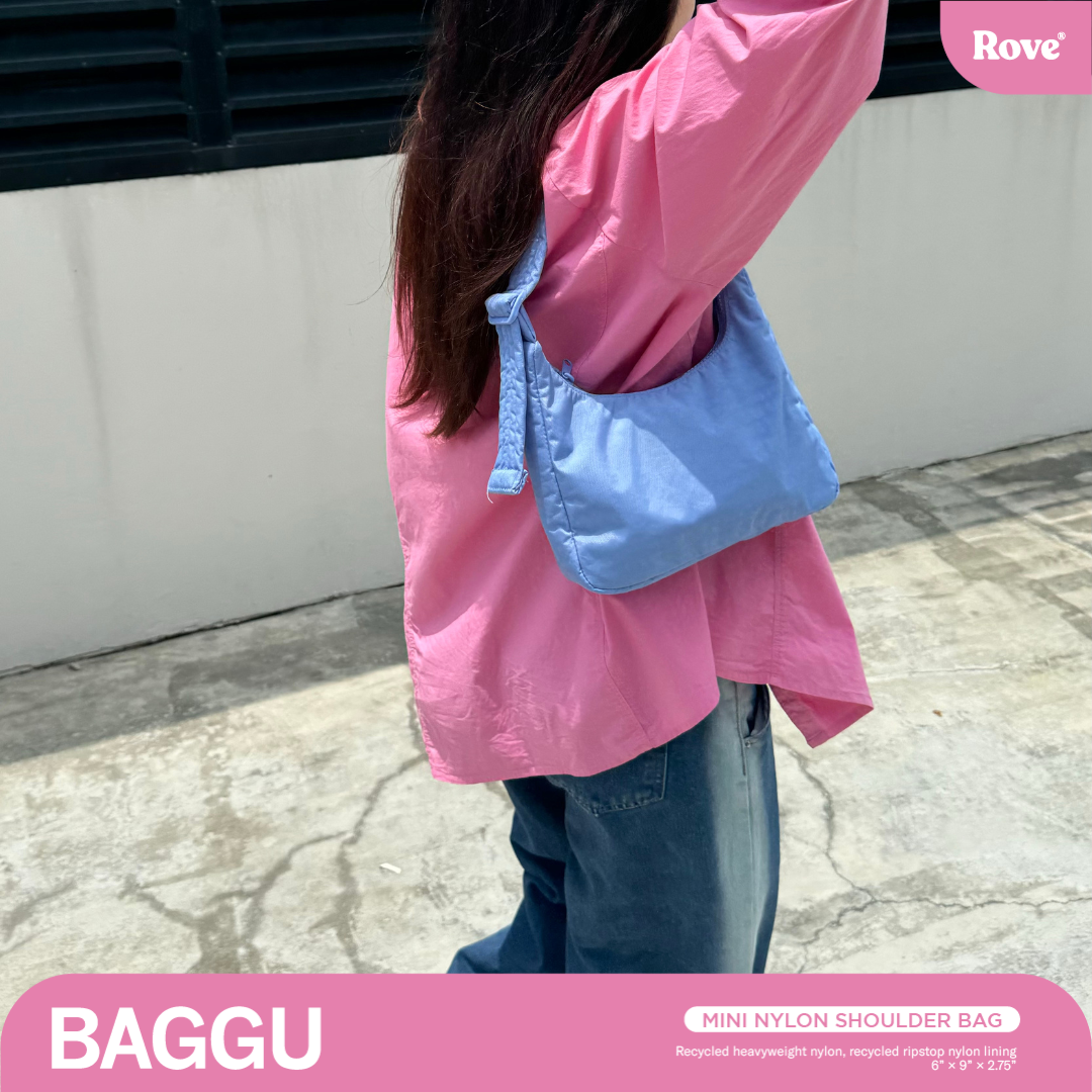 BAGGU Mini Nylon Shoulder Bag - Cornflower