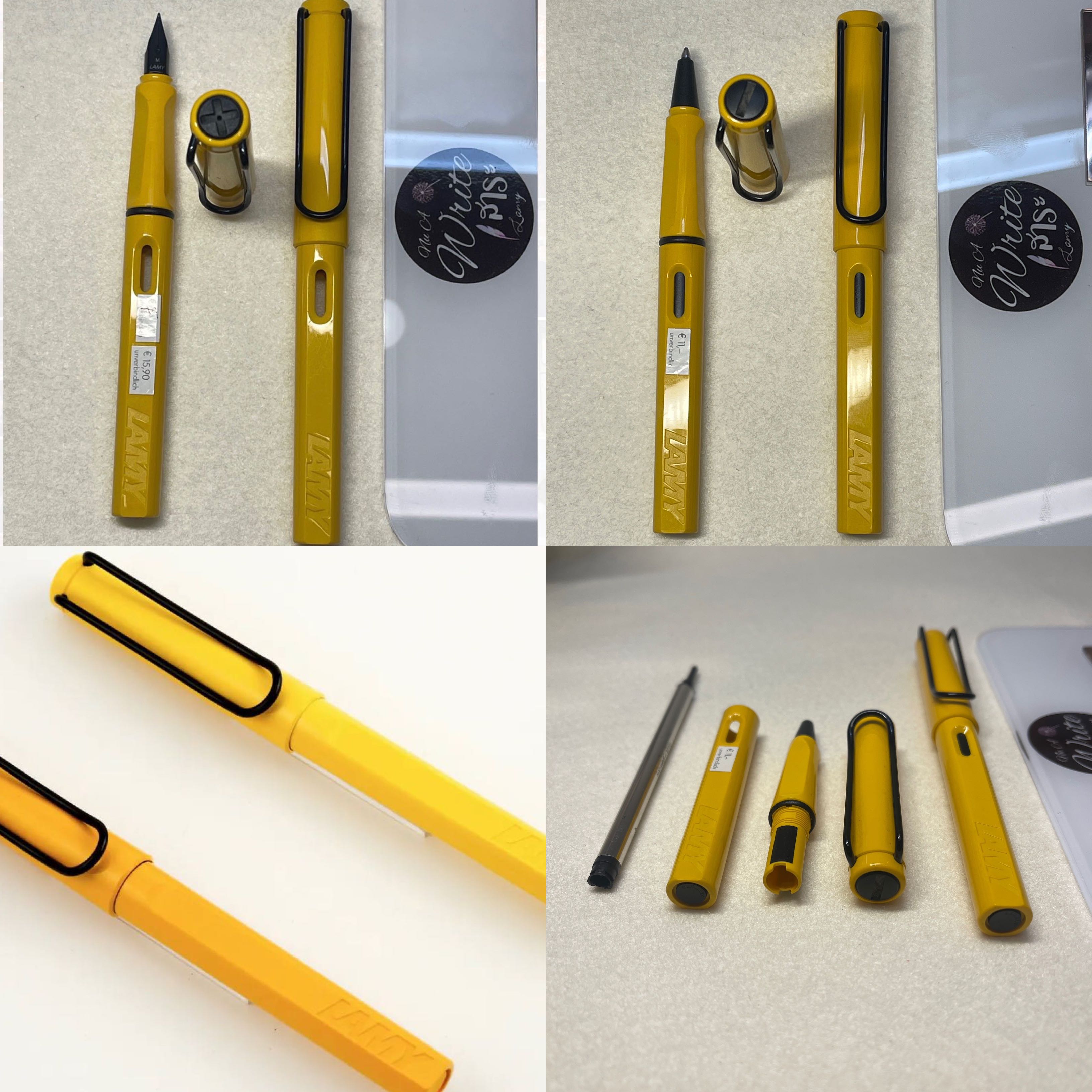 LAMY Safari Old และ New Yellow Black Clip Gen 3 , Gen 4 