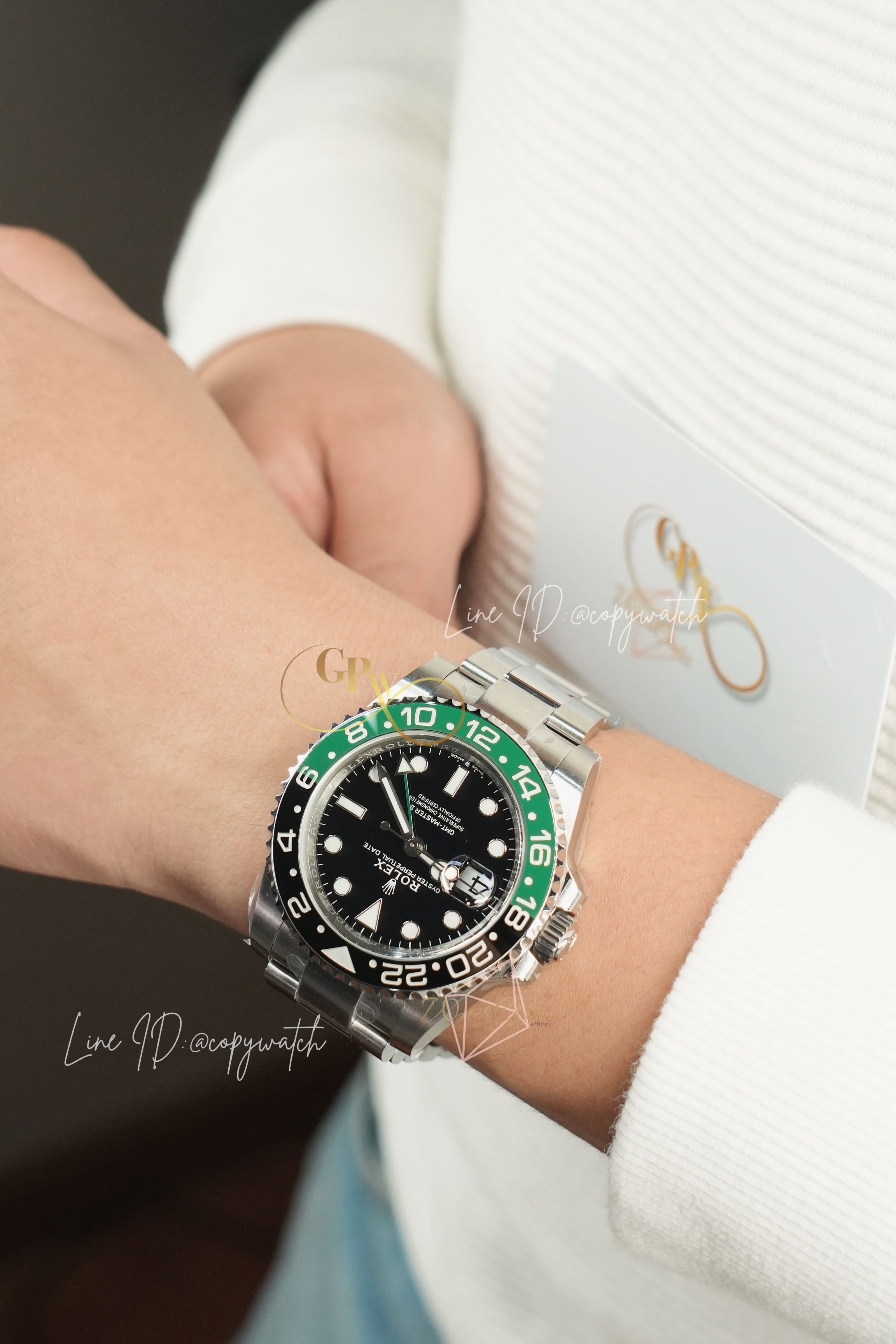 Rolex GMT Sprite 40 mm. Automatic swiss movement เม็ดมะยมซ้าย