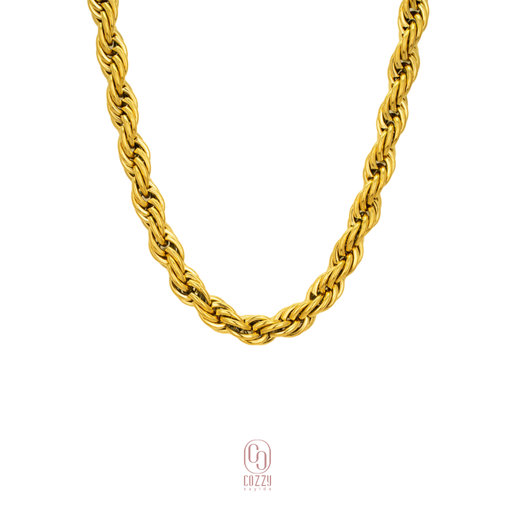 Necklace Twisted Big Chain Thick Gold