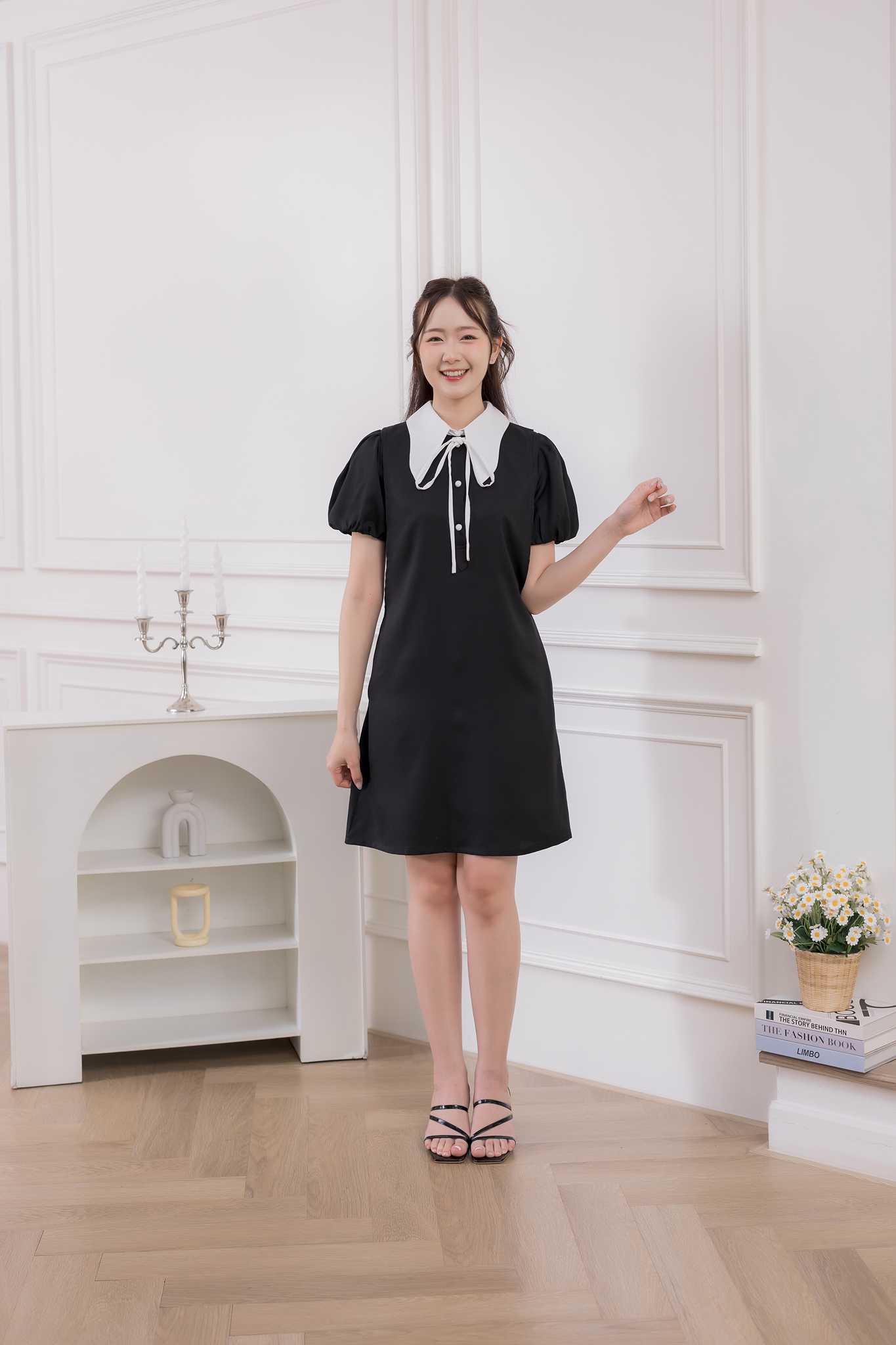 เดรสให้นม Black  shirt dress