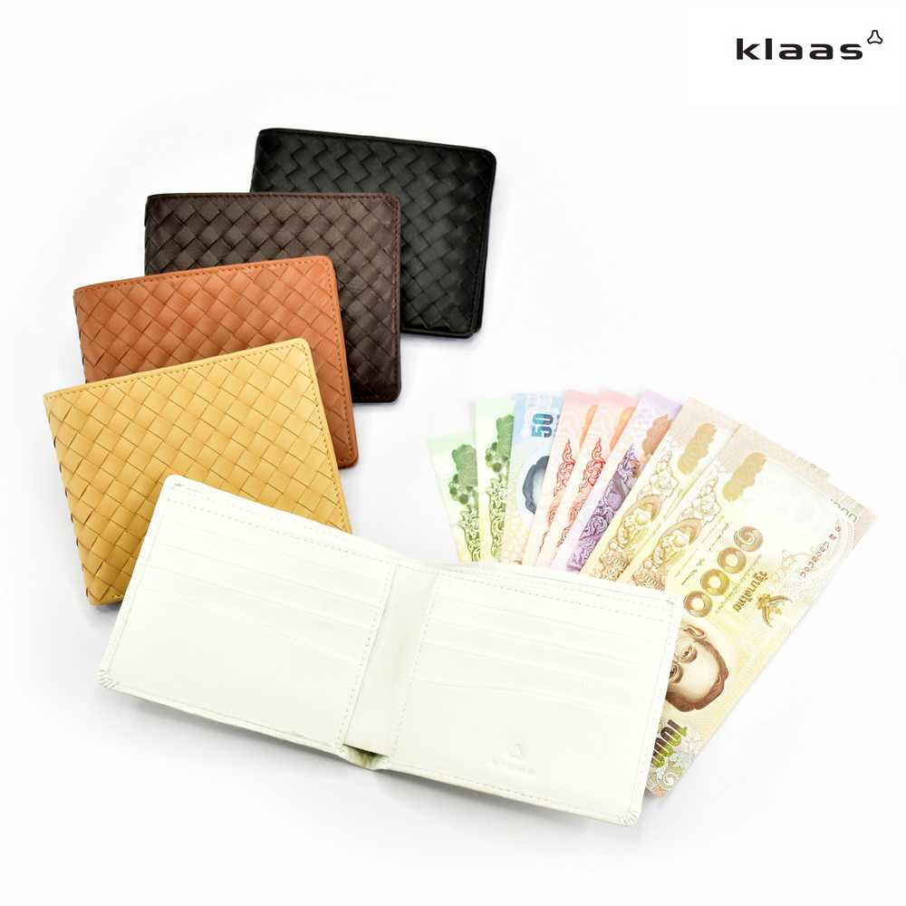 bi-fold wallet intrecciato