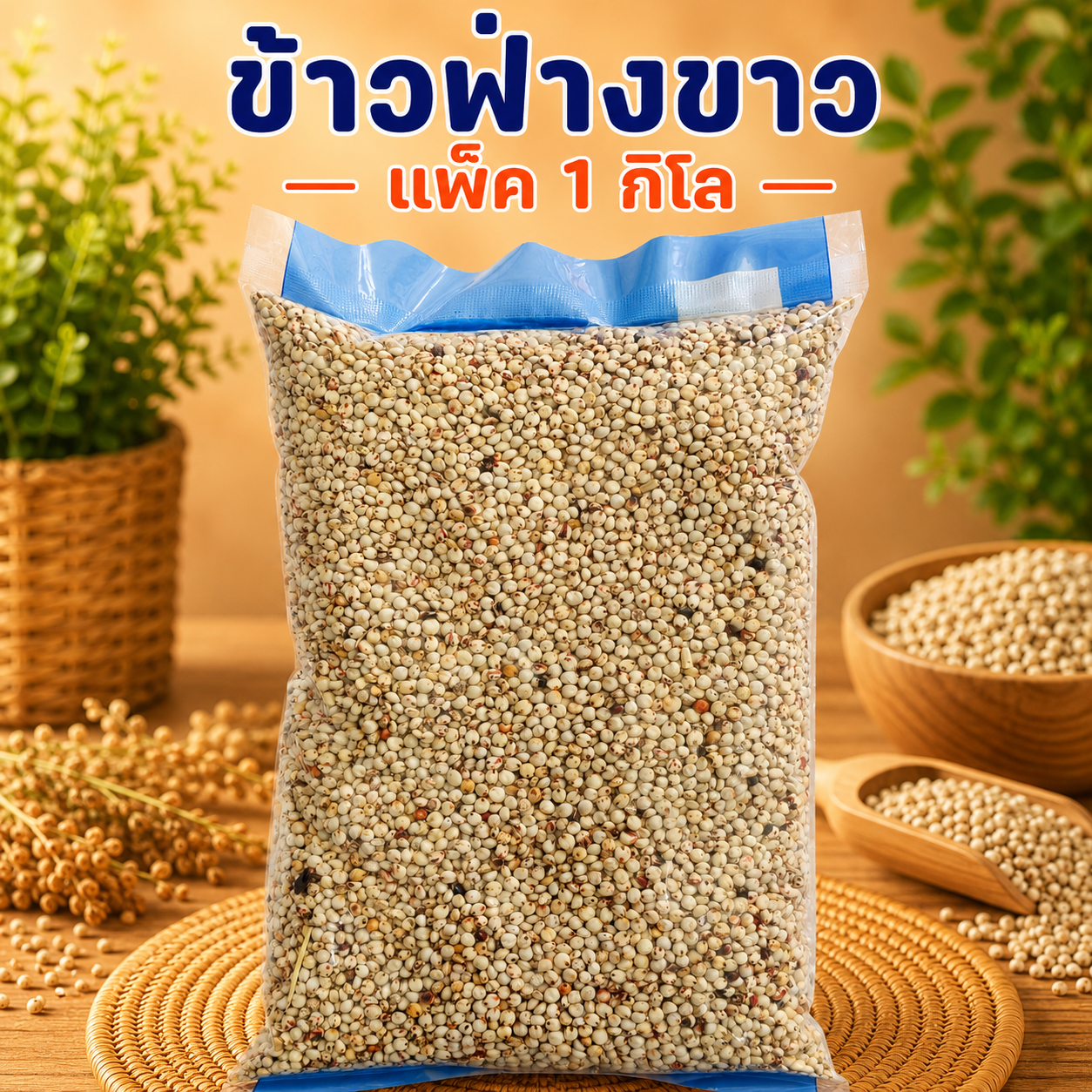 ข้าวฟ่างขาว แพ็ค 1 กิโล