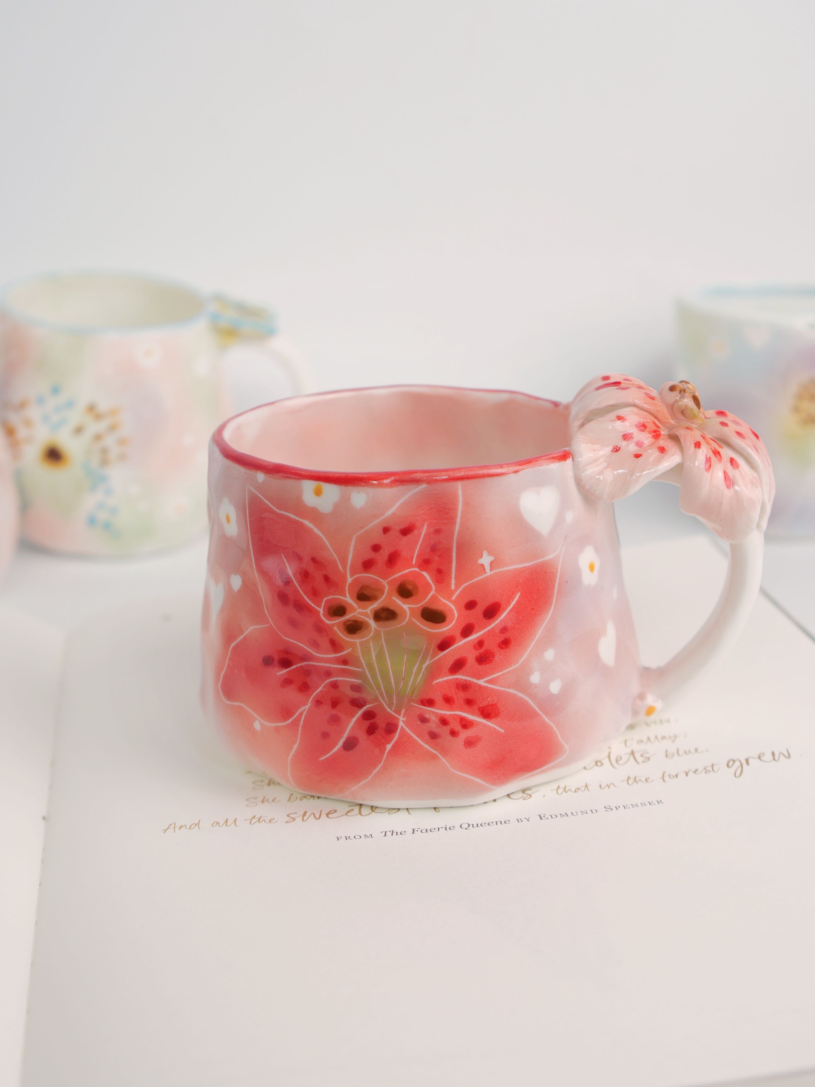 red lily mug