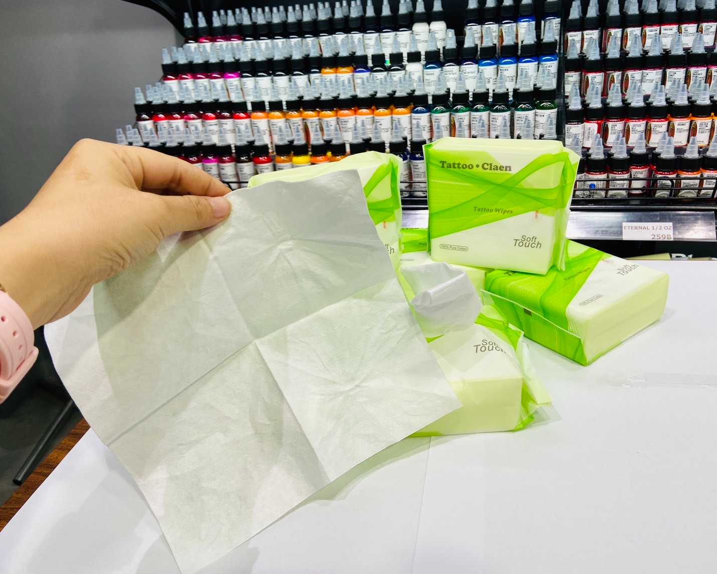 ผ้าเช็ดแห้งทำความสะอาดระหว่างสัก Professional Tattoo Tattoo Aftercare Wipes