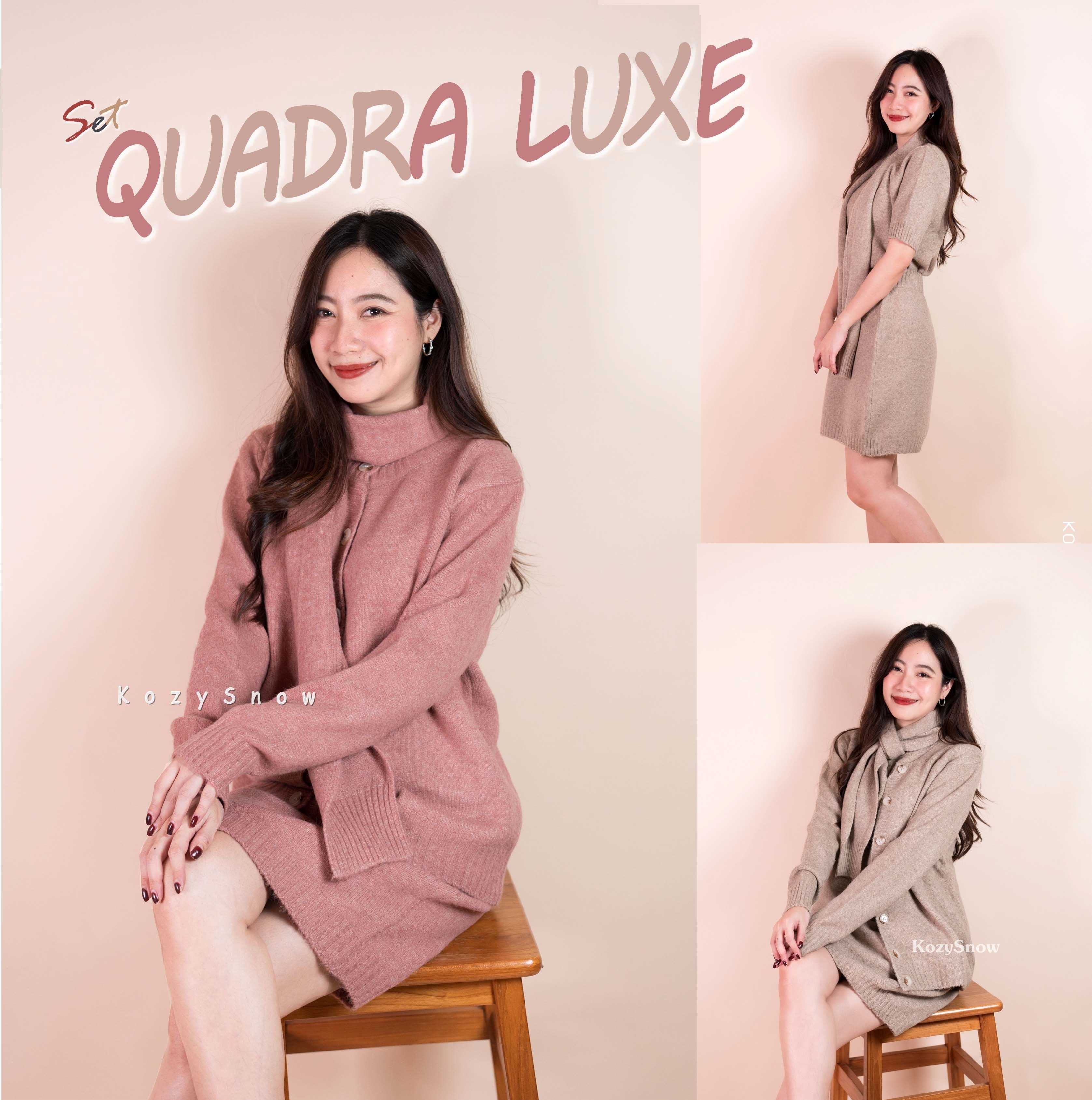 T0033 Set 4ชิ้น เสื้อ+กระโปรง+เสื้อคลุม+ผ้าพันคอ