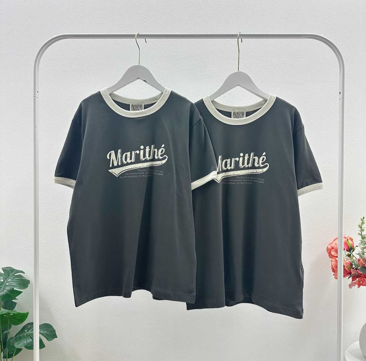 พร้อมส่ง  Marithe Vintge Ringer Tee (Unisex)