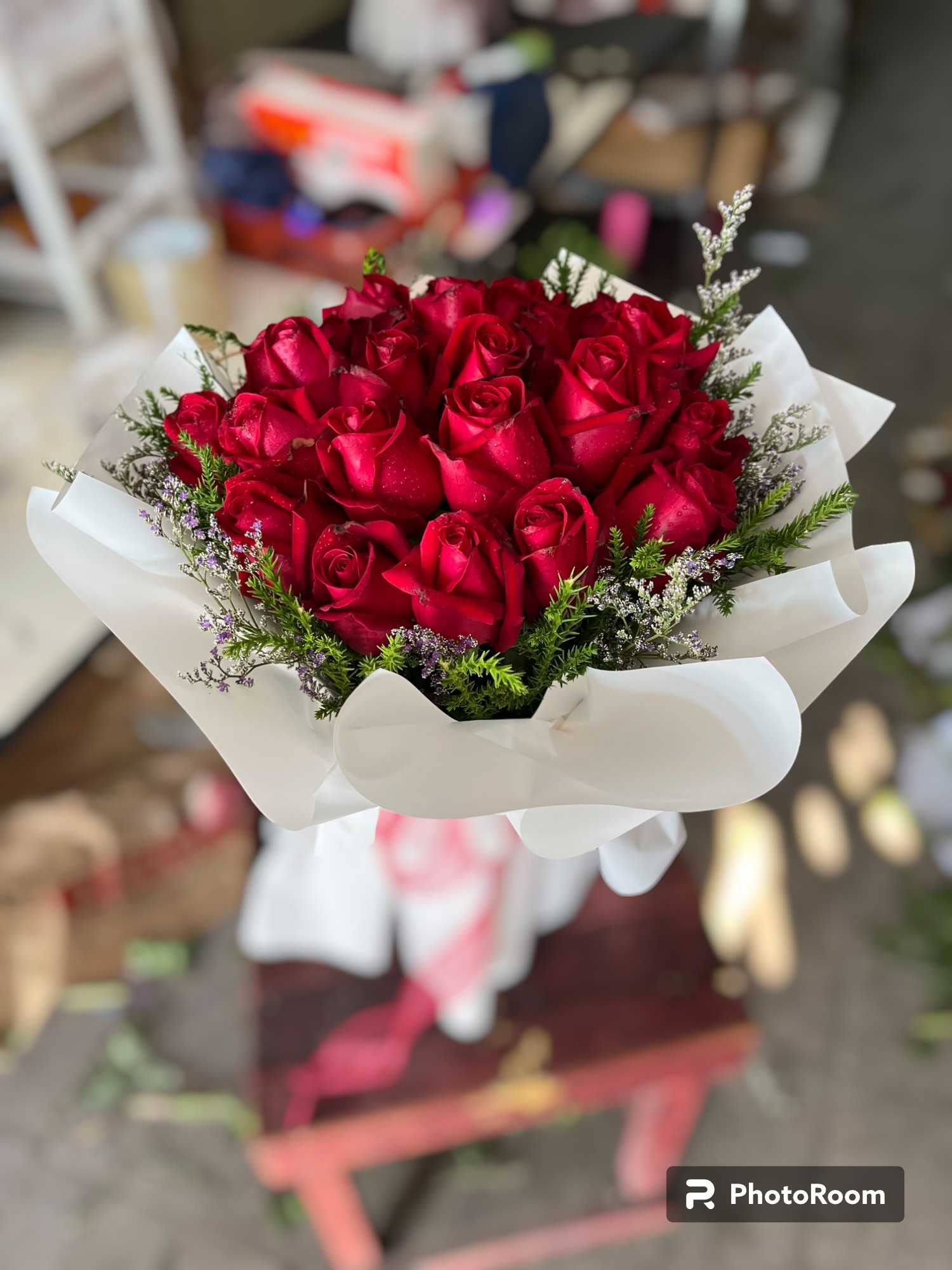R-Rose-R20 ช่อกลมกุหลาบแดง 20 ดอก