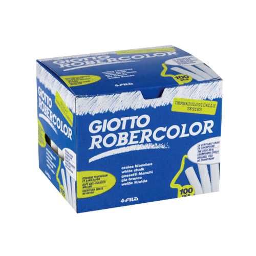 GIOTTO Box Of 100 White Dust-Free Blackboard Chalk (ชอล์คเขียนกระดานไร้ฝุ่นสีขาว 100 แท่ง) 538800