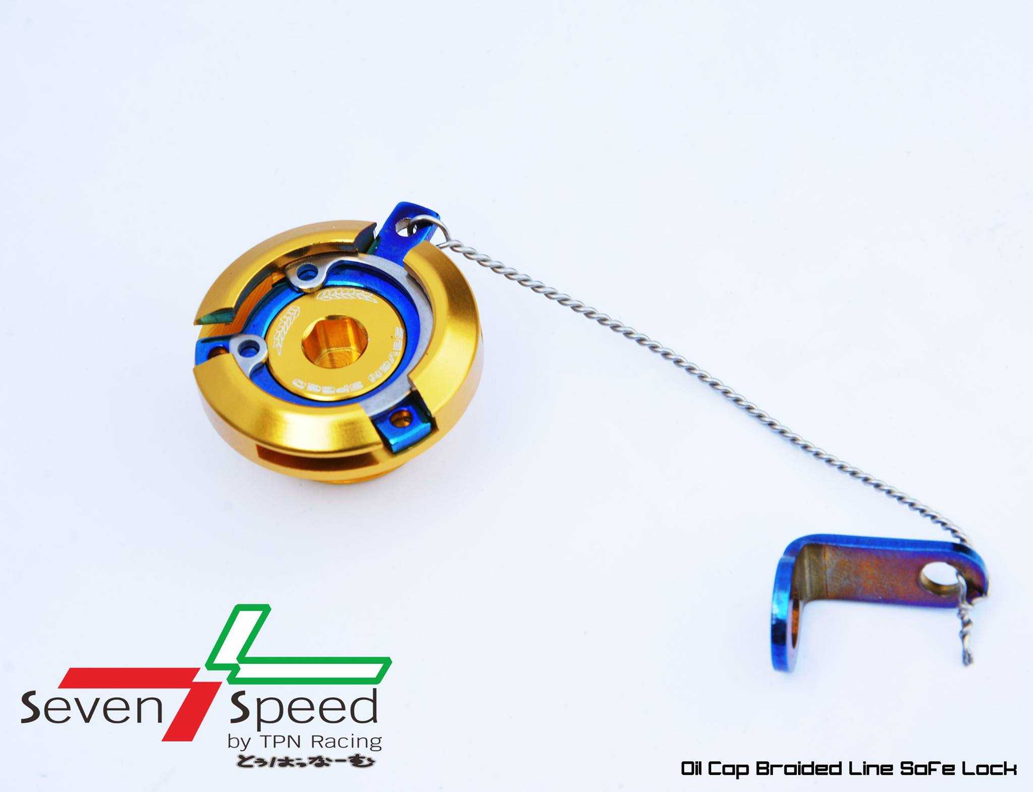 น็อตน้ำมันเครื่อง sevenspeed + สายถักกันคลาย สีทอง