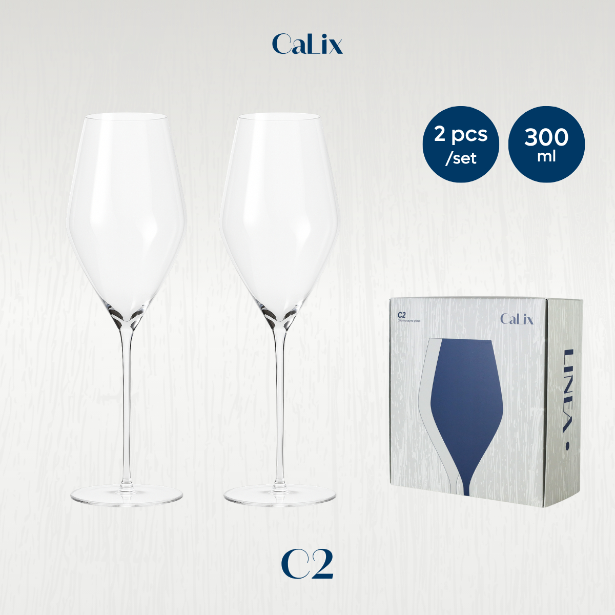 CaLix แก้วแชมเปญ C2 Champagne Glass • LINEA Collection (set of 2)