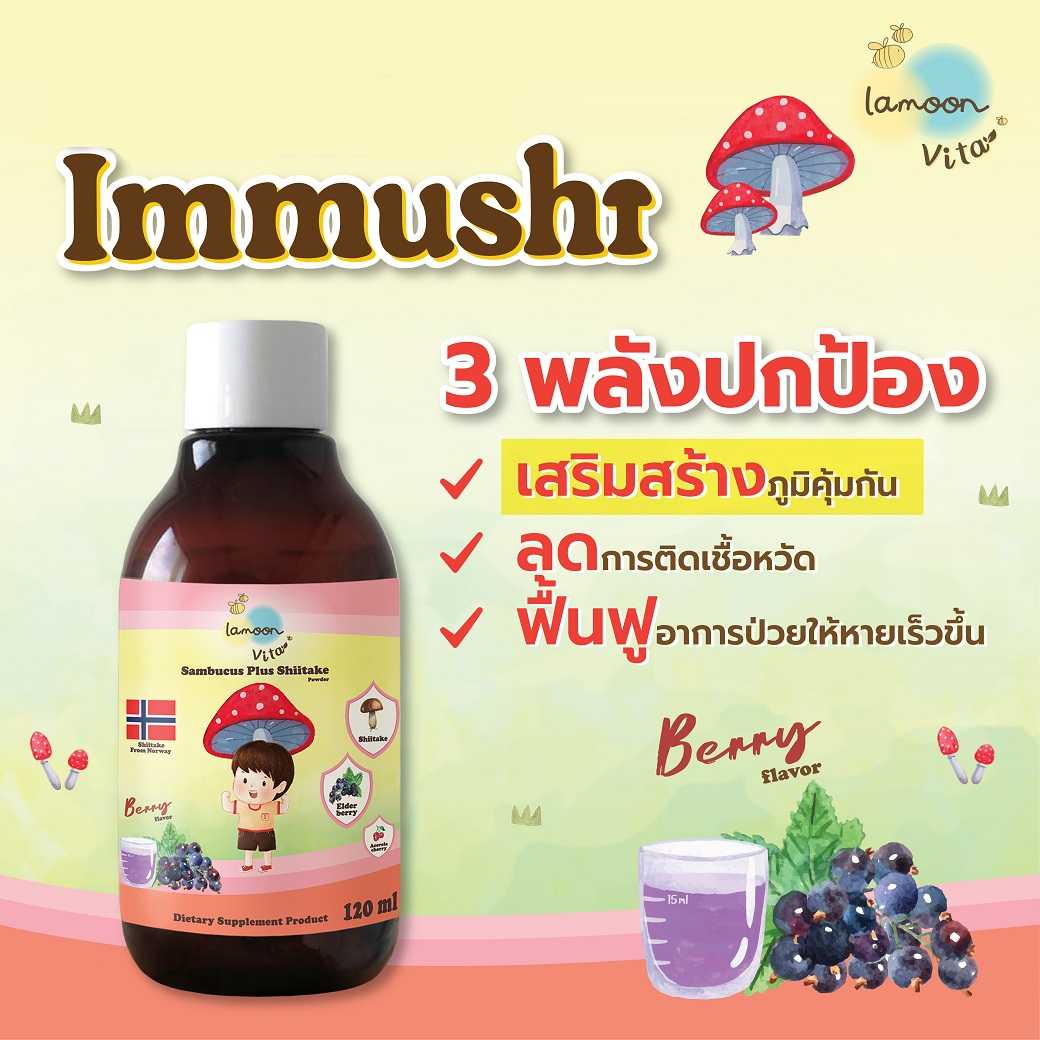 141001 - Immushi วิตามินเสริมภูมิต้านทาน ร่างกายแข็งแรง (1ปีขึ้นไป)