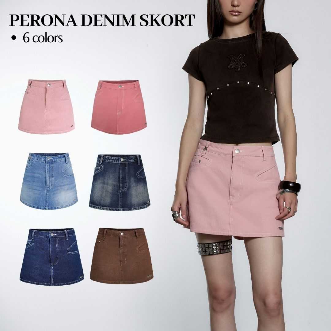 Merge Official -  Perona Denim Skort (พร้อมส่ง)(สีใหม่เปิดขาย 1 Nov 12.00)