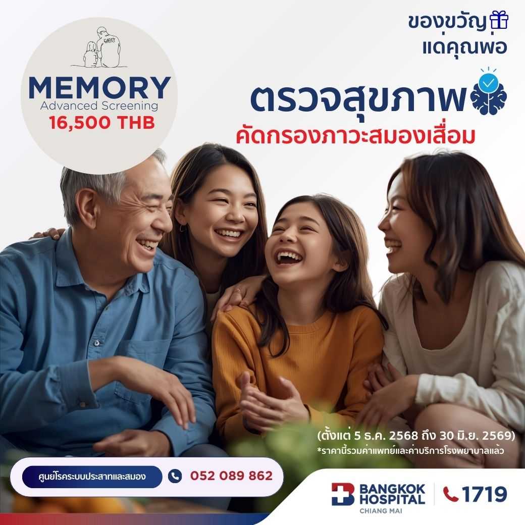 โปรแกรมตรวจสุขภาพการคัดกรองความจำและภาวะหลงลืม Advanced Memory Screening (Non-Biomarker)