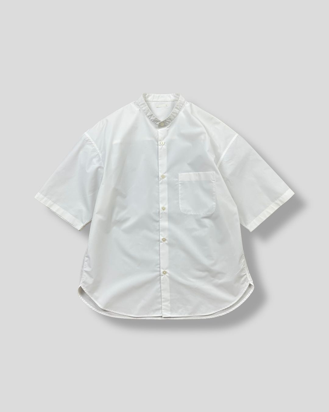 GU STAND COLLAR SHORT SLEEVE POCKET SHIRT