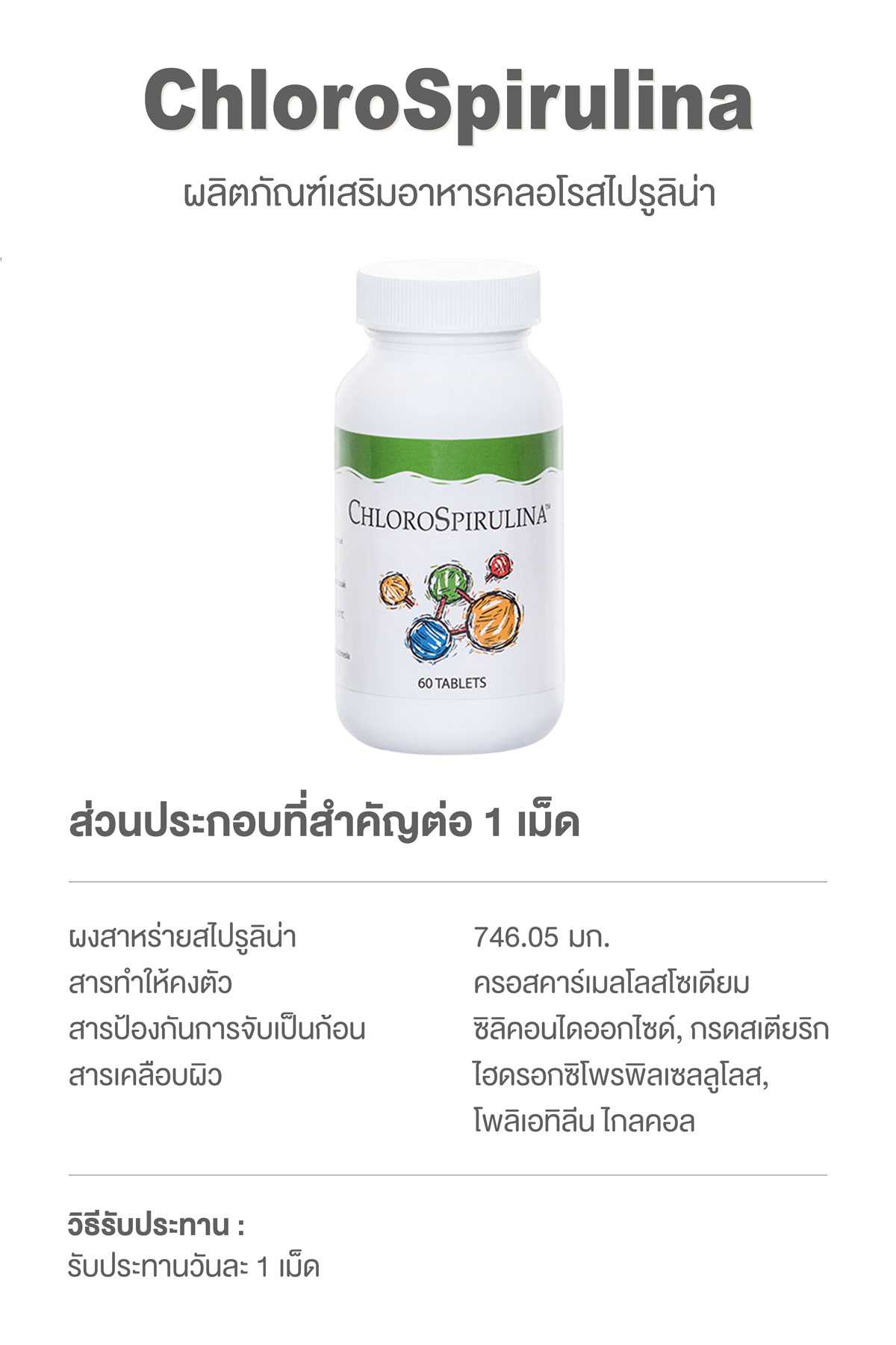 คลอโรสไปรูไลนา (Chlorospirulina)  ประโยชน์มาก