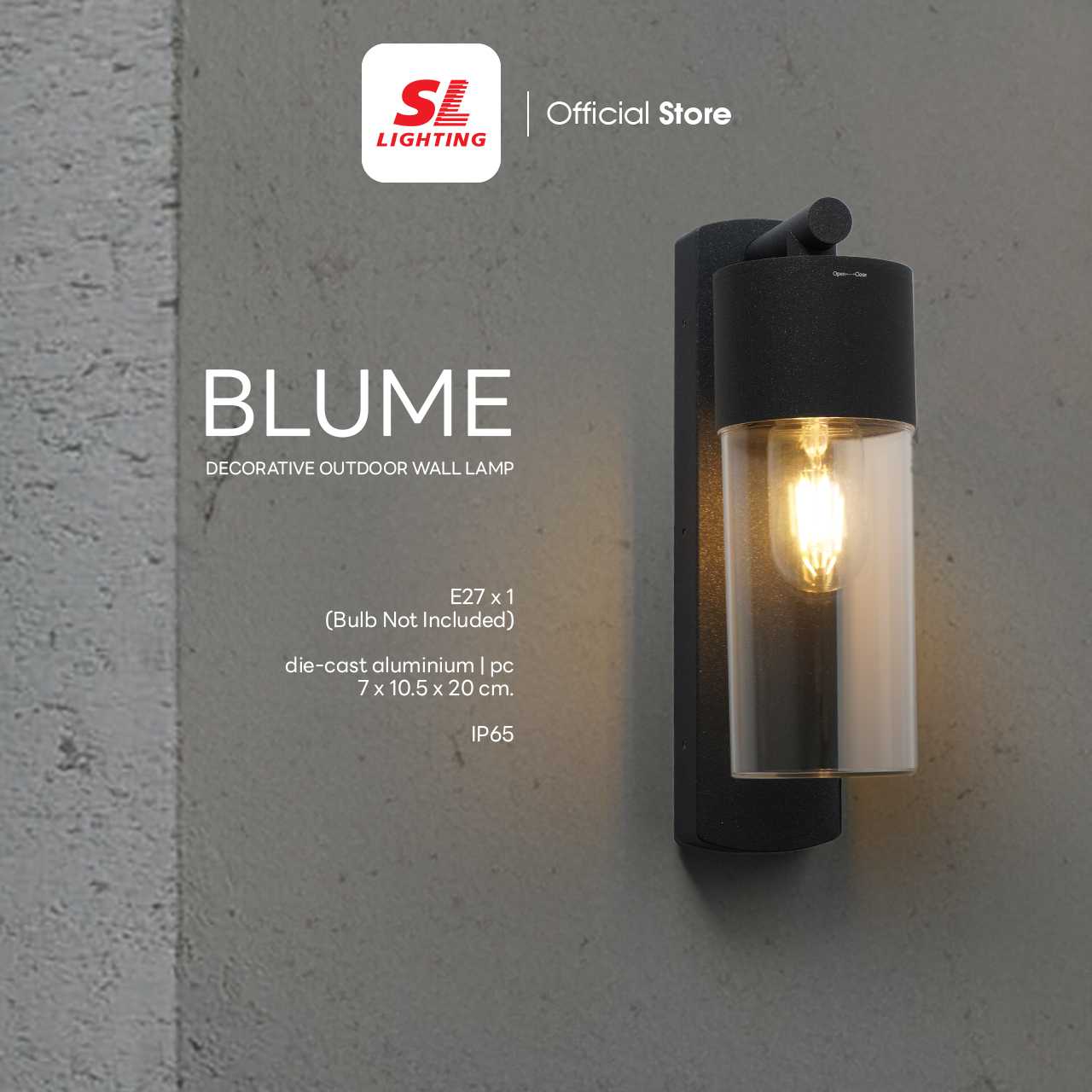 SL LIGHTING | Outdoor Wall Lamp โคมไฟติดผนังภายนอก E27 รุ่น BLUME-E27-BK IP65