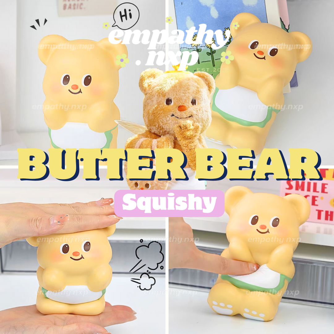 🐻 BUTTER BEAR ✨ สกุชชี่หมีเนย ของแท้ 🧸 มีกลิ่นหอมเนย✨ บีบบริหารมือ บีบเพลินแก้นิ้วล็อค
