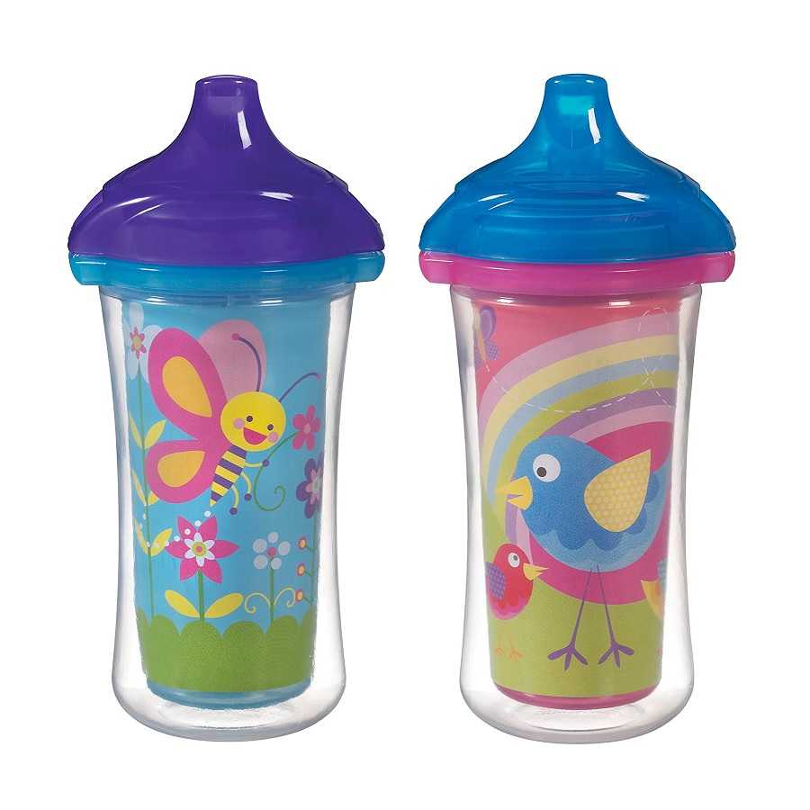 #แก้วหัดดื่ม Munckin : MNK15409 9oz. (แพ๊คเกจไม่สวย)Click Lock Insulated Sippy Cup - 2pk
