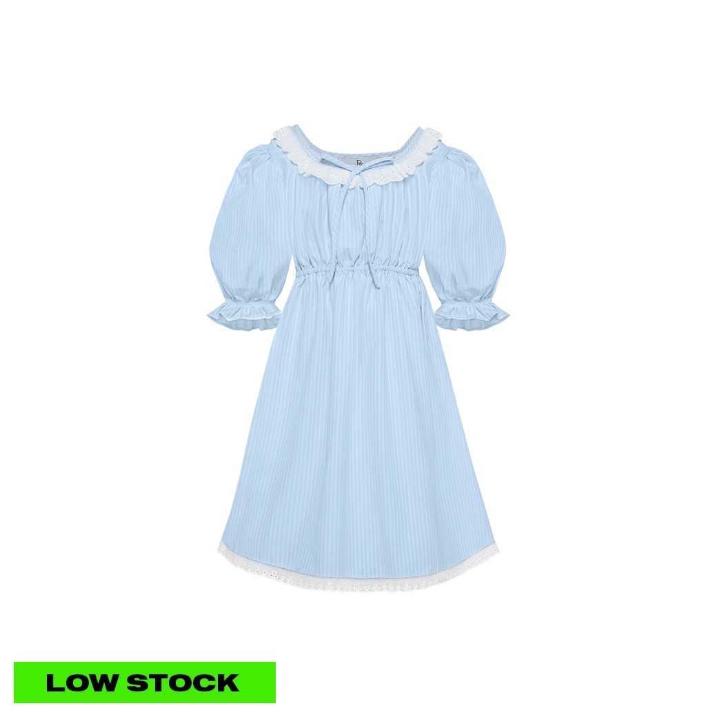 PEONY DRESS – BLUE STRIPE (KIDS)