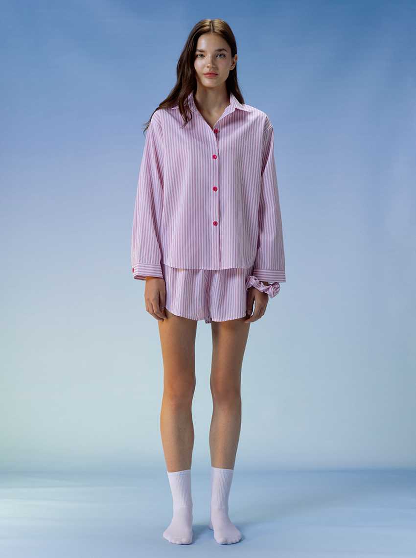 Sabina Sleepwear เซ็ตชุดนอน  แถมฟรี ยางมัดผม รหัส SVG24026RD - สีแดงเข้ม