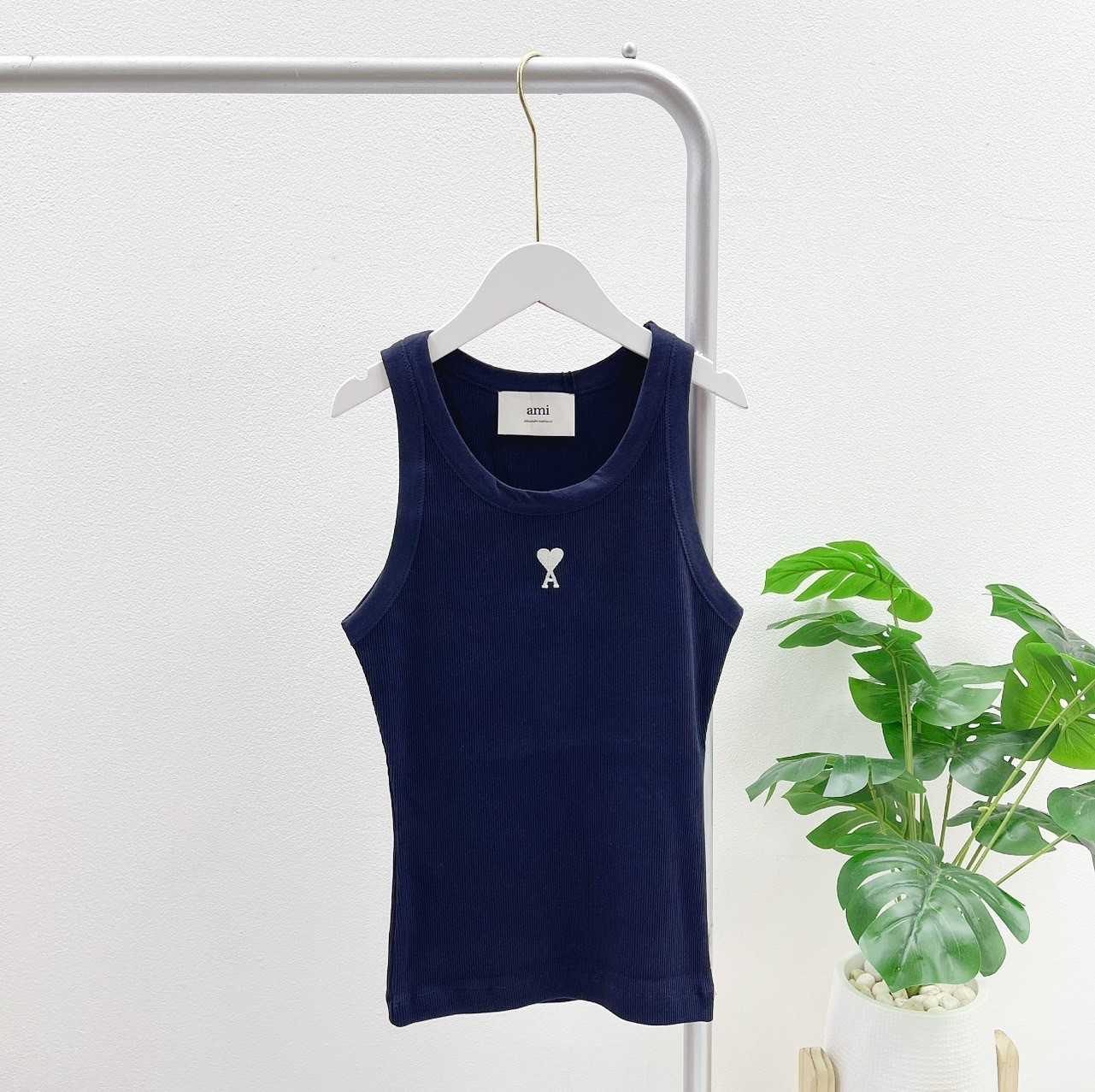 Ami Paris Tank Top (Navy)